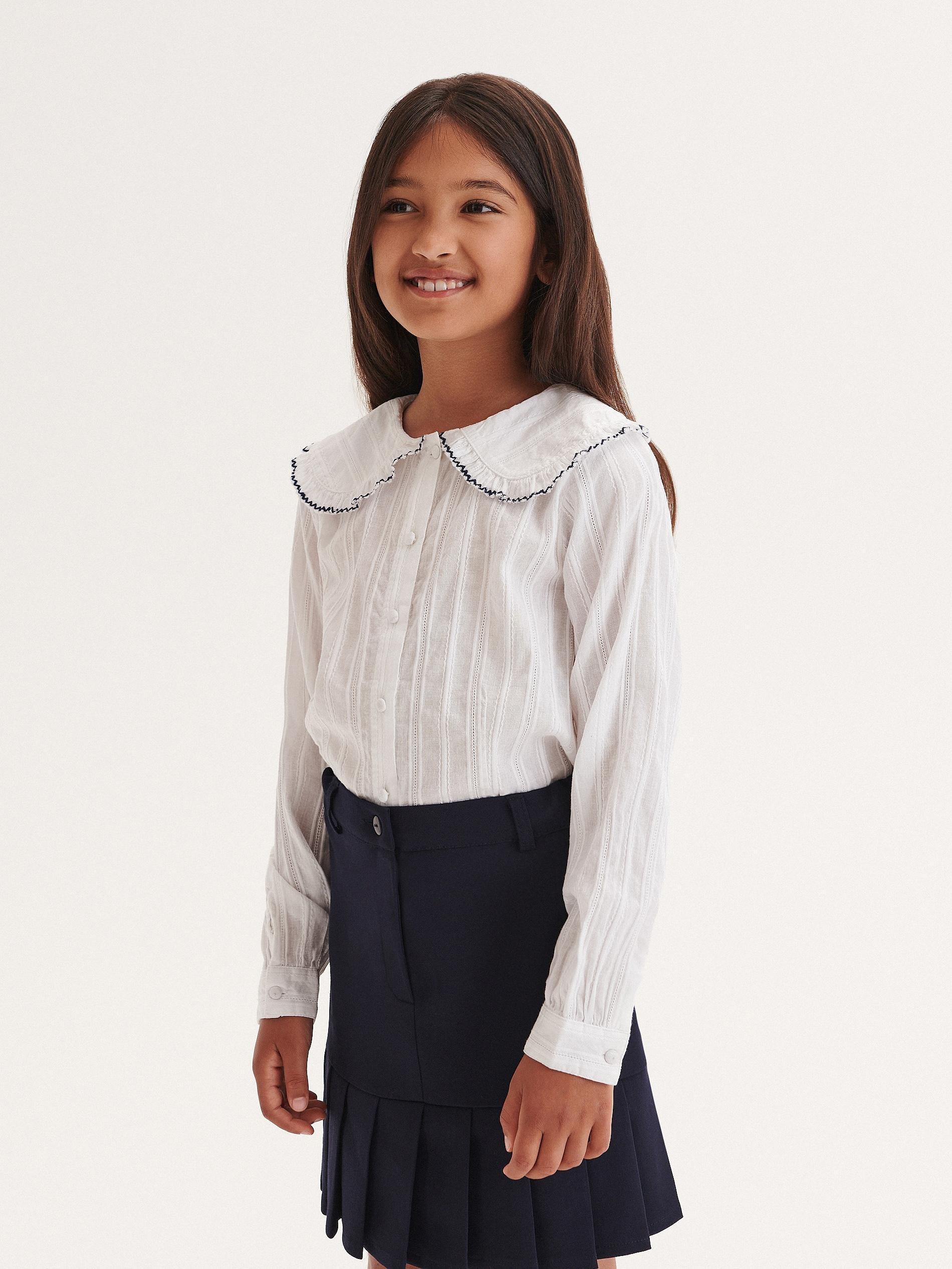 Reserved - White Collar Shirt, Kids Girls