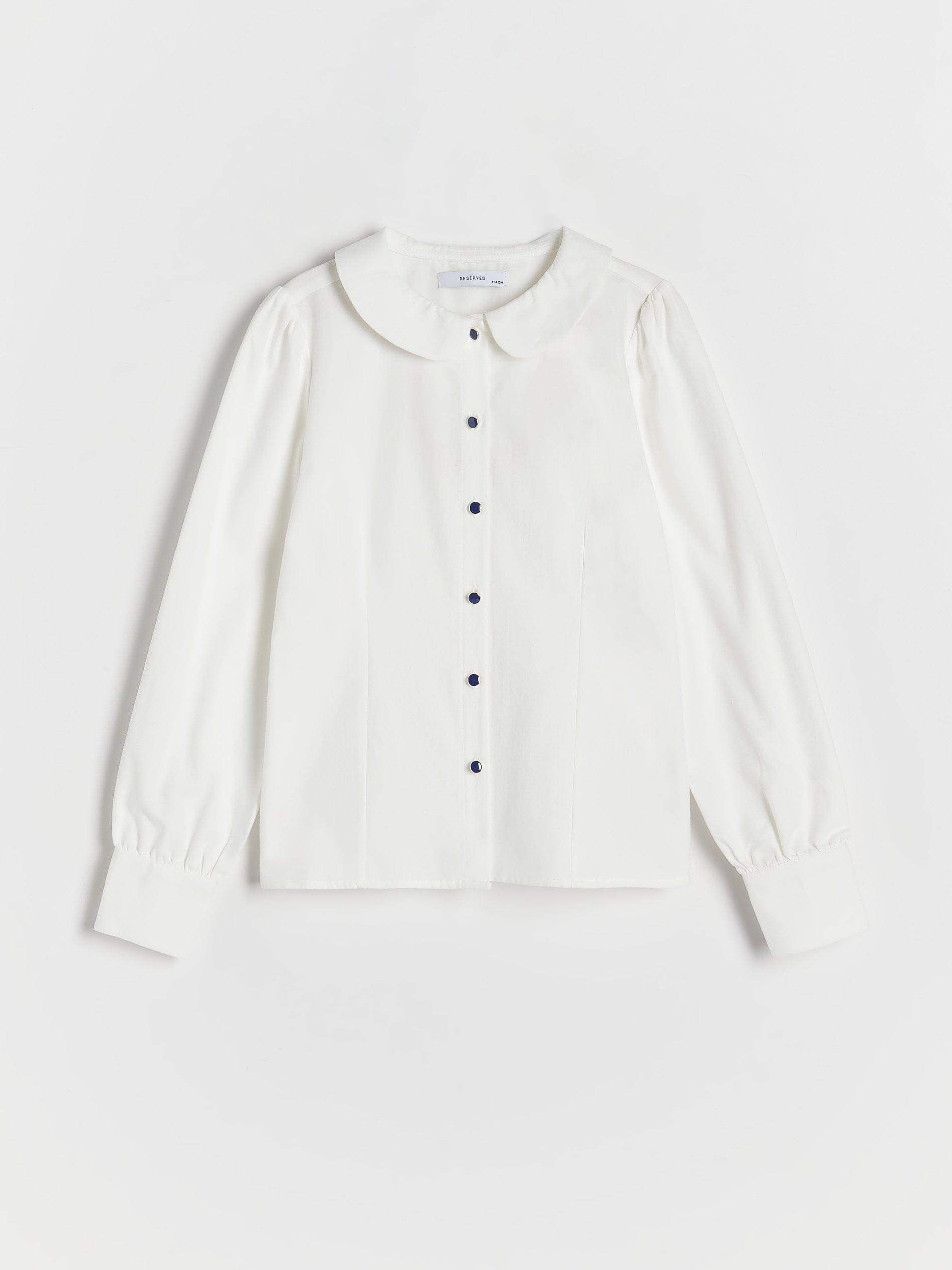 Reserved - Cream Shirt With Collar, Kids Girls