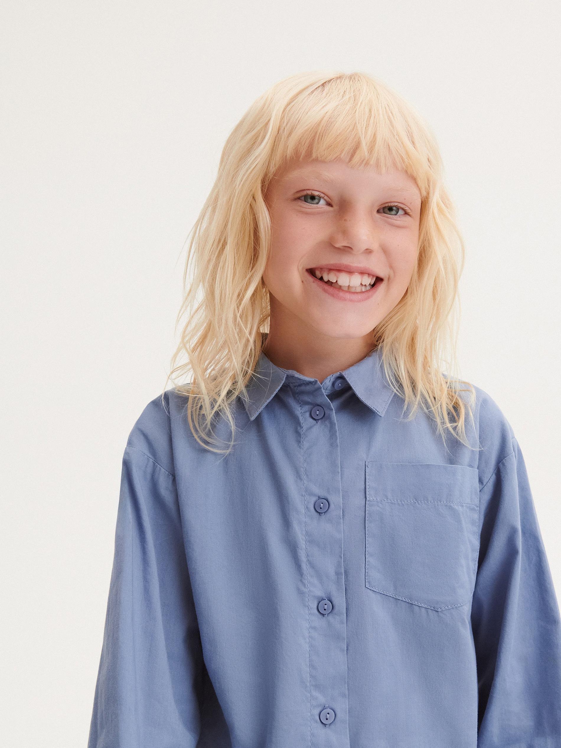 White Cotton Shirt, Kids Girls, , large image number 0