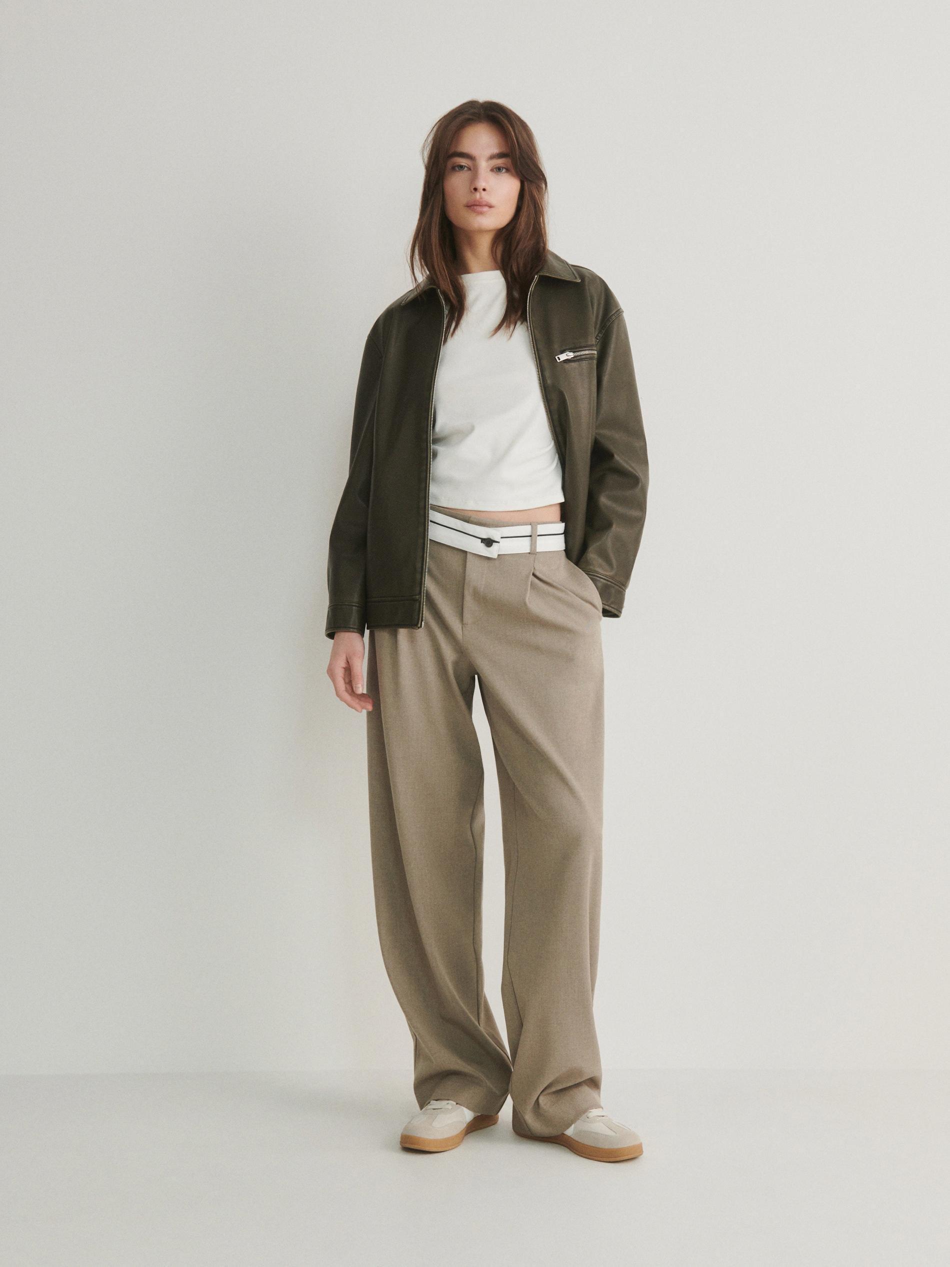 Reserved - Beige Wide Leg Trousers