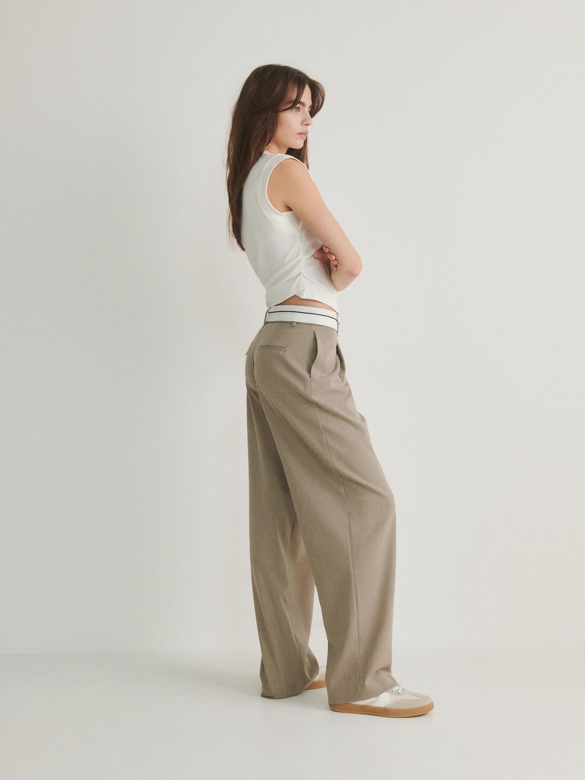 Reserved - Beige Wide Leg Trousers