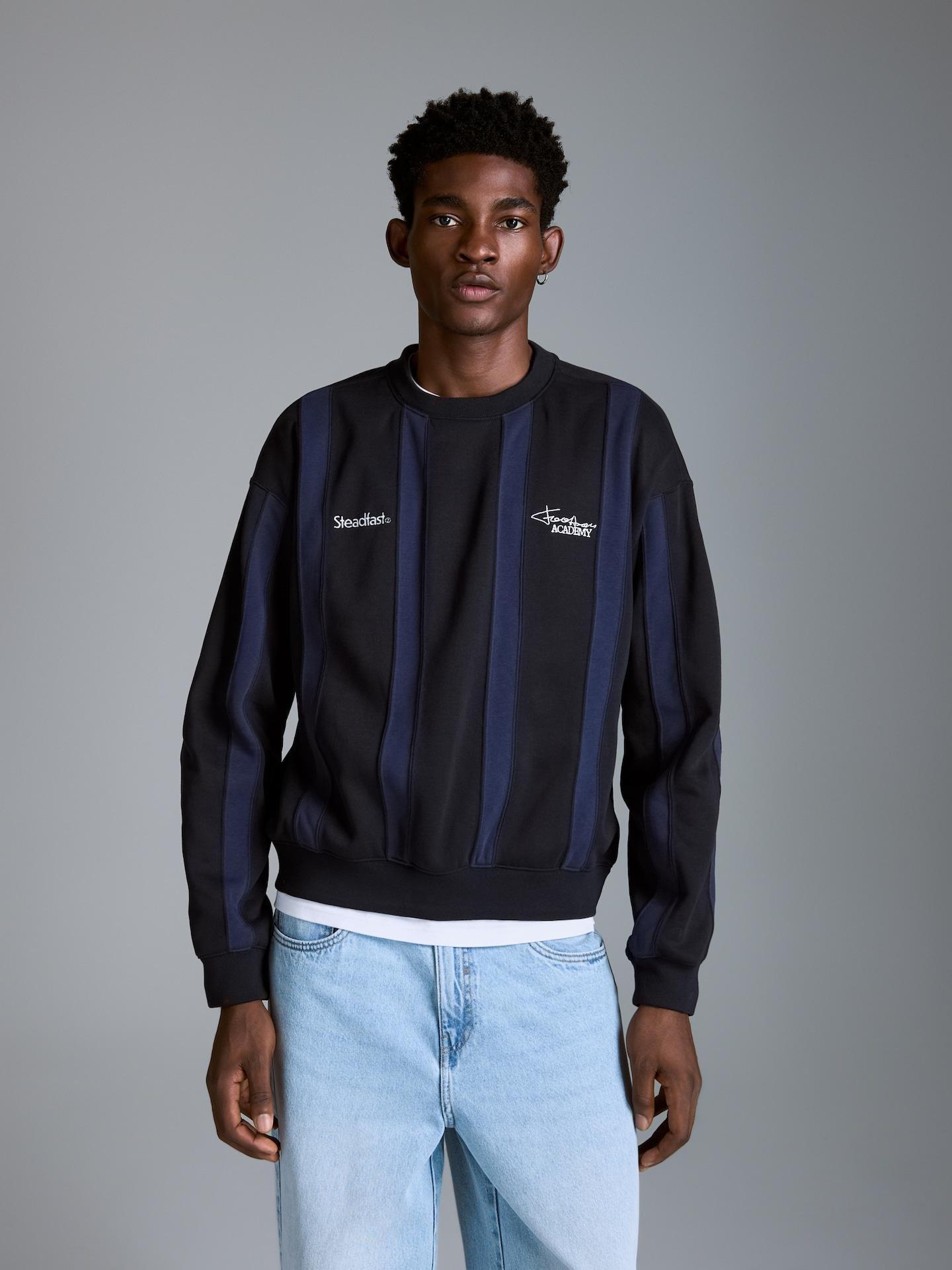 Blue Hoodie With Back Print, Navy, large image number 1