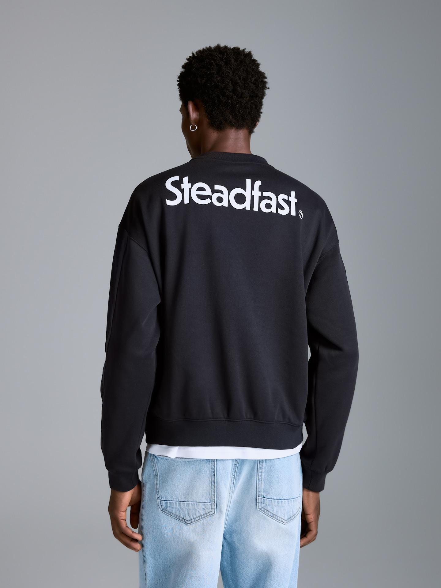 Blue Hoodie With Back Print, Navy, large image number 4