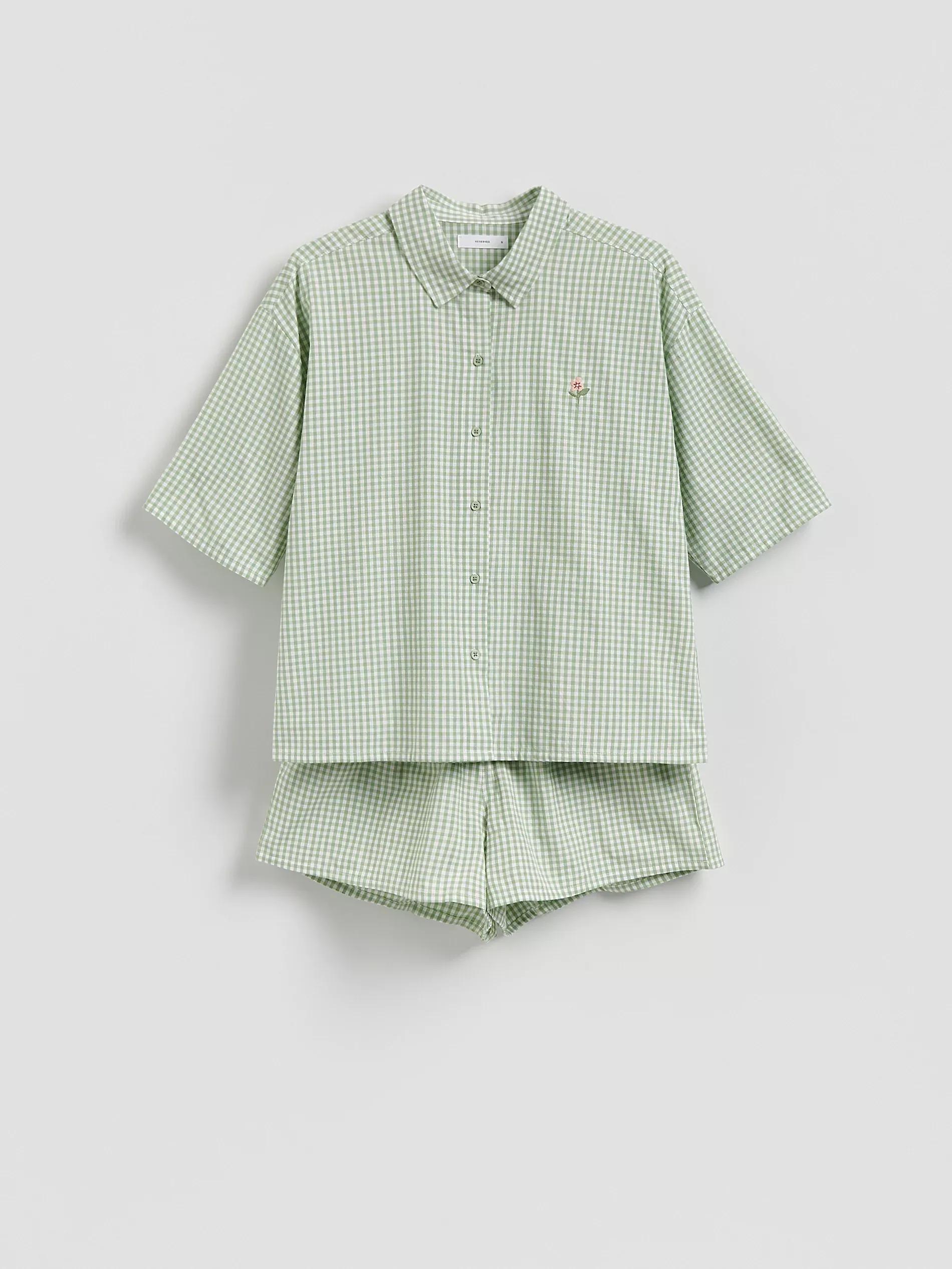 Green Two Piece Cotton Pyjama Set, , medium