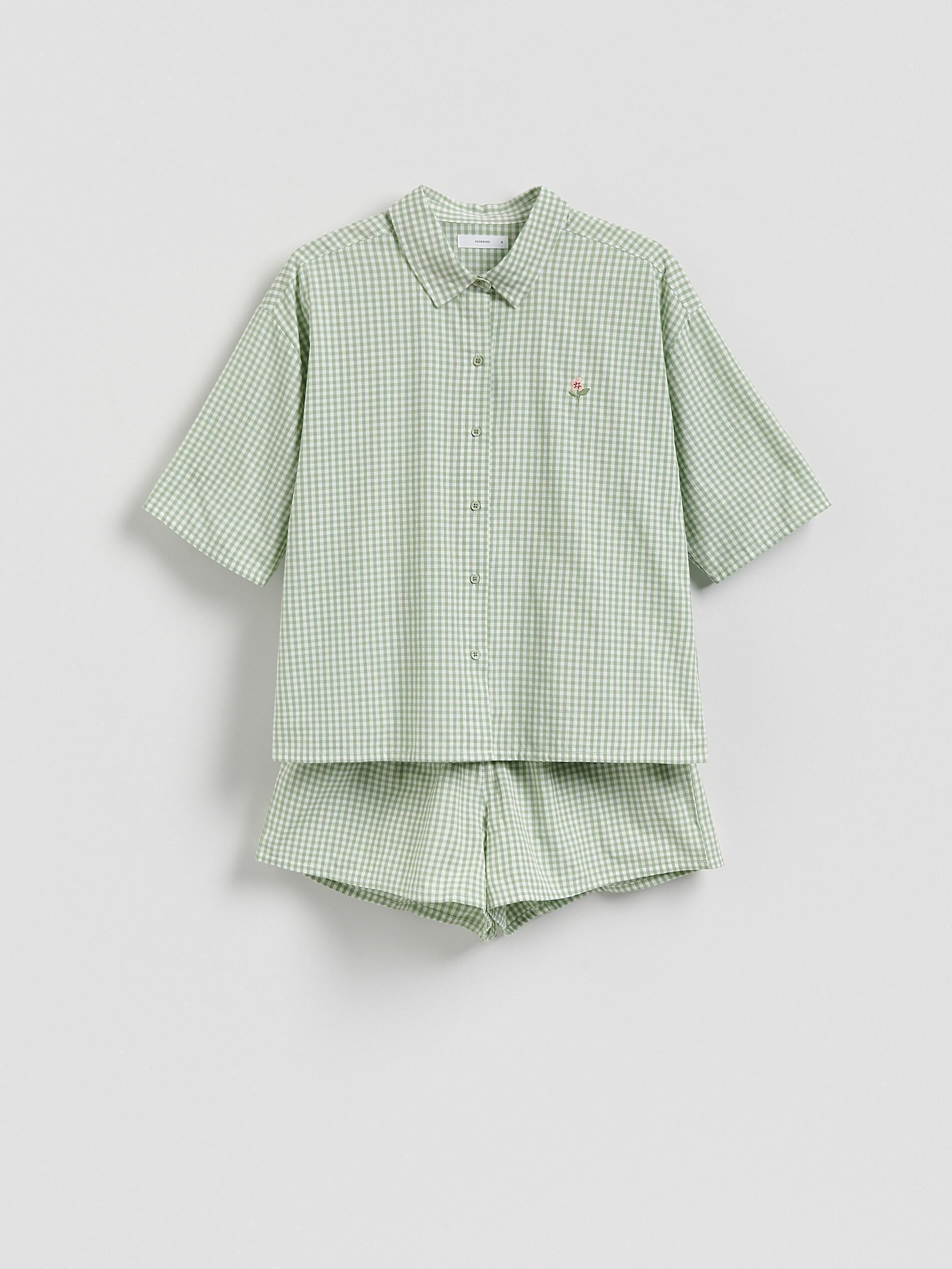 Green Two Piece Cotton Pyjama Set, Green, large image number 4