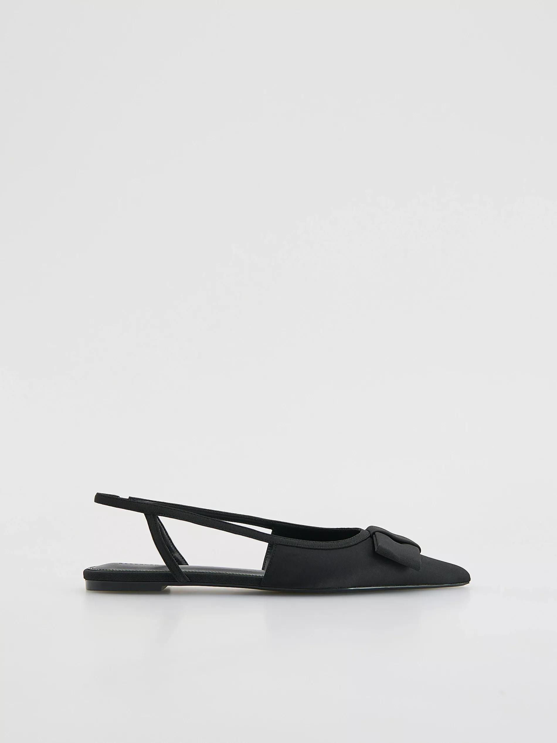 BLACK Ballerinas with bow detail, Black, medium