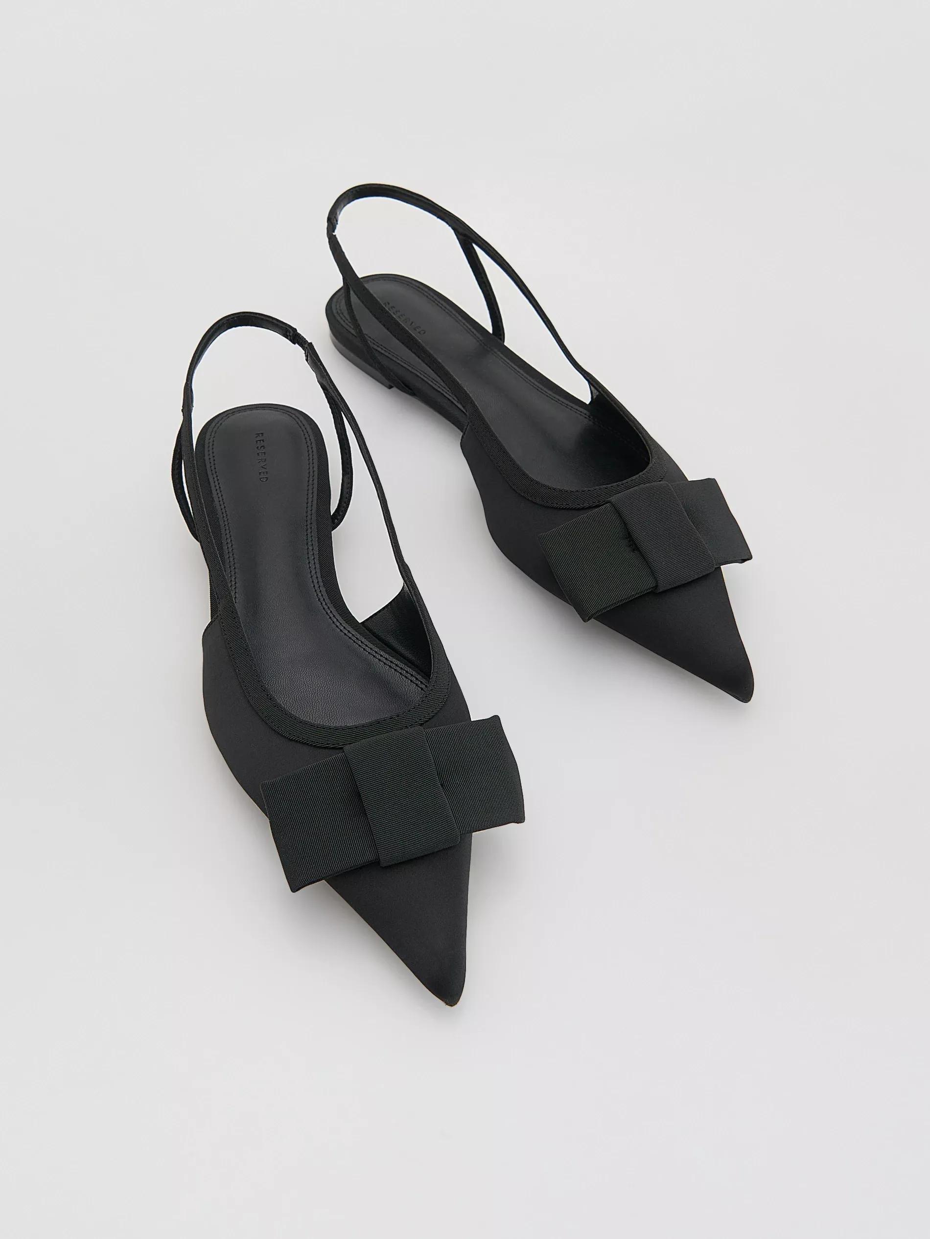 BLACK Ballerinas with bow detail, Black, medium