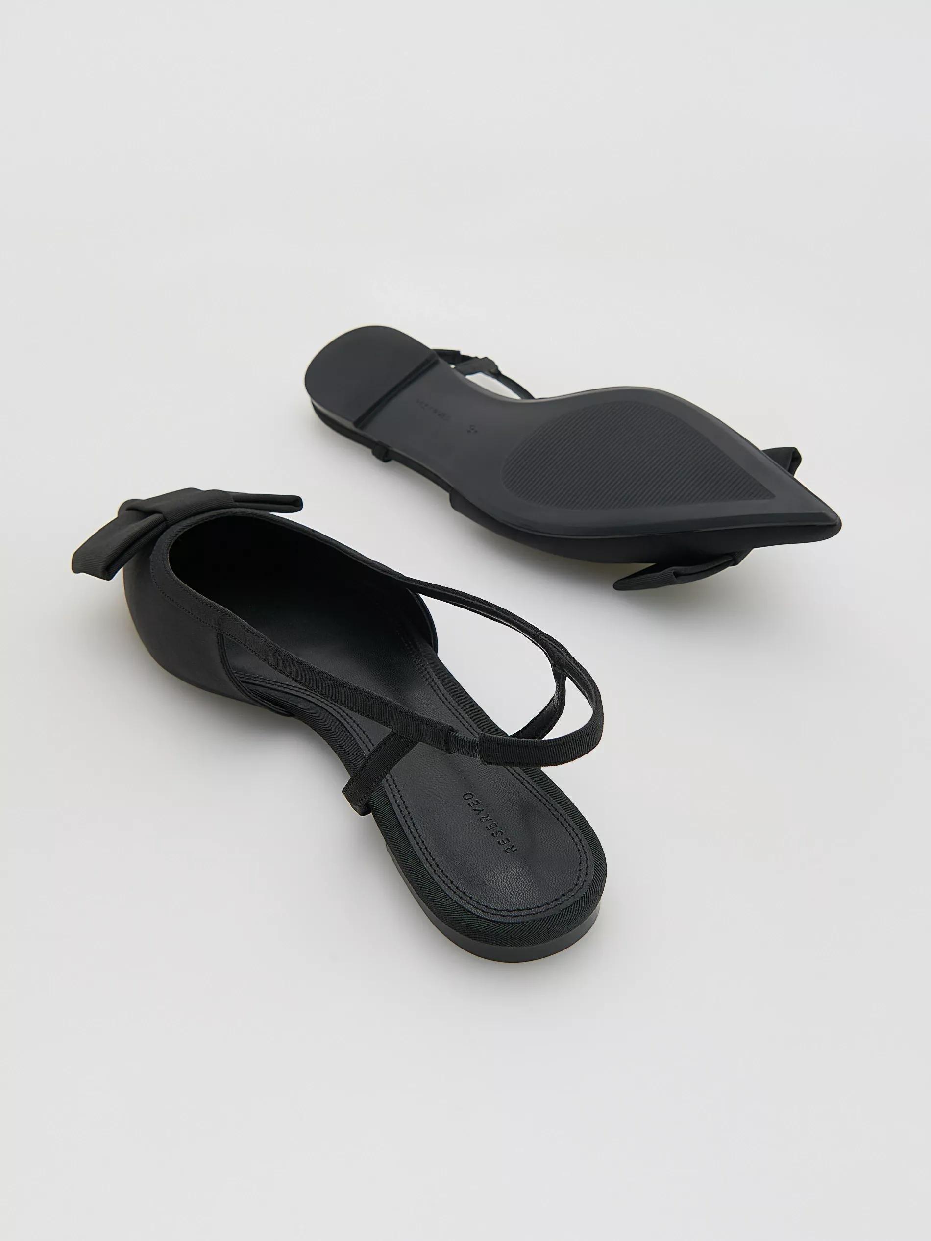 BLACK Ballerinas with bow detail, Black, medium