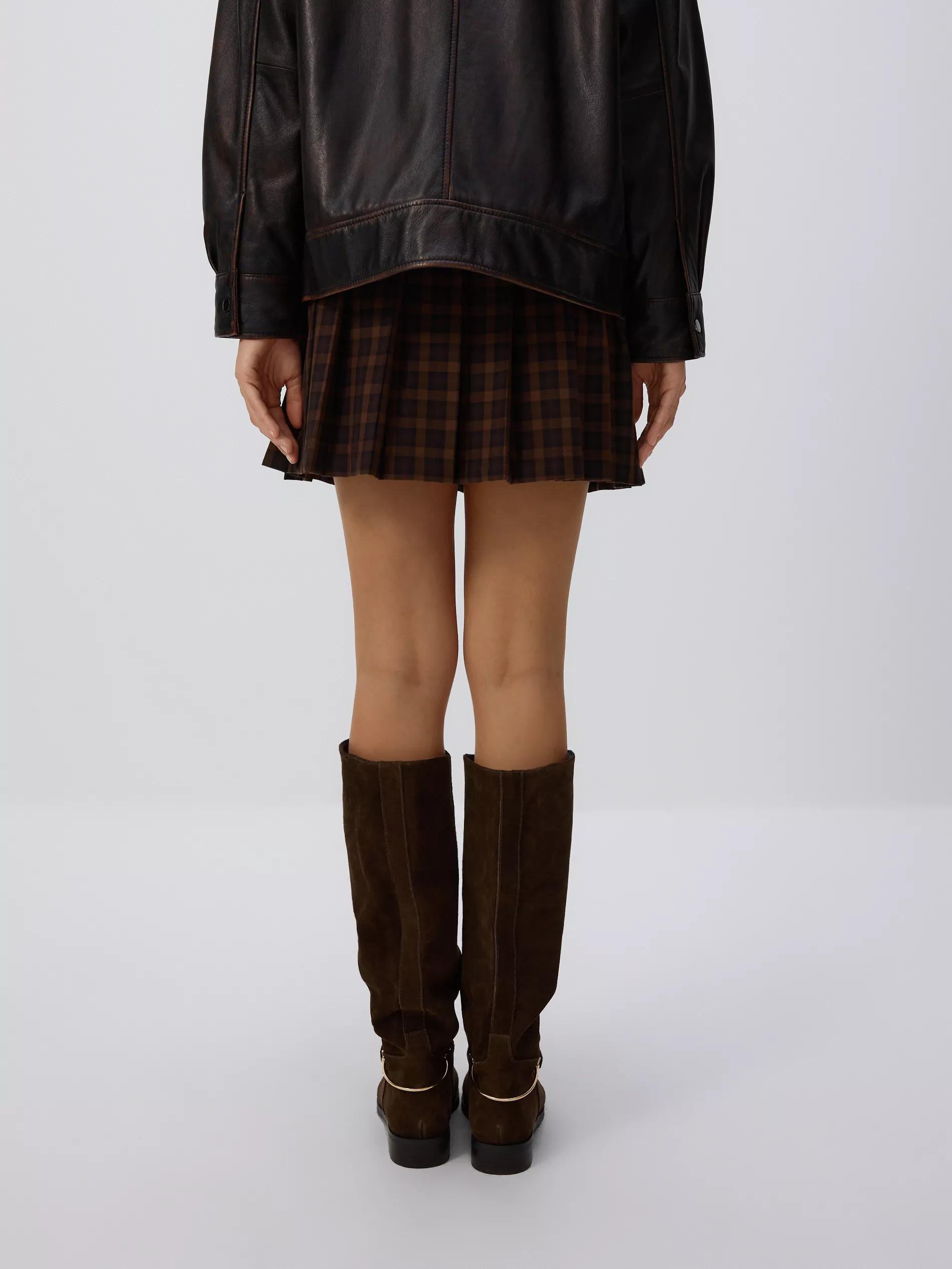 Brown Suede High Boots, Brown, large image number 4