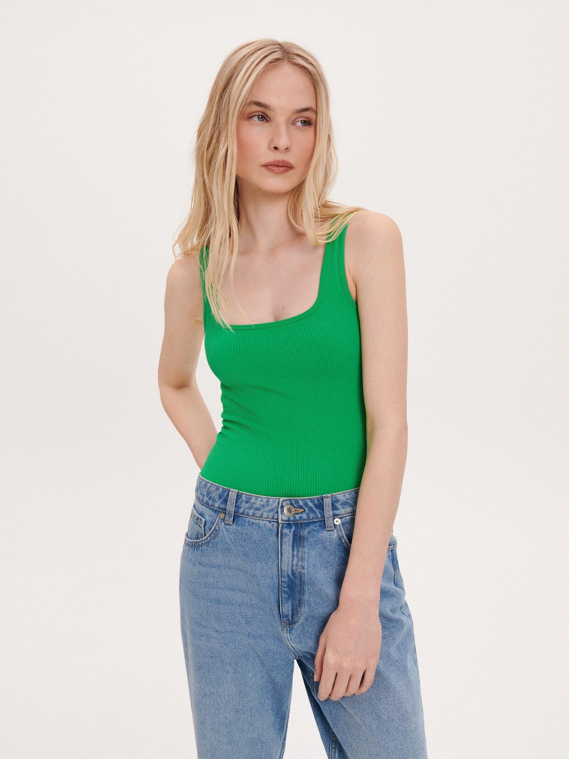Green Ribbed Jersey Body, , large image number 2