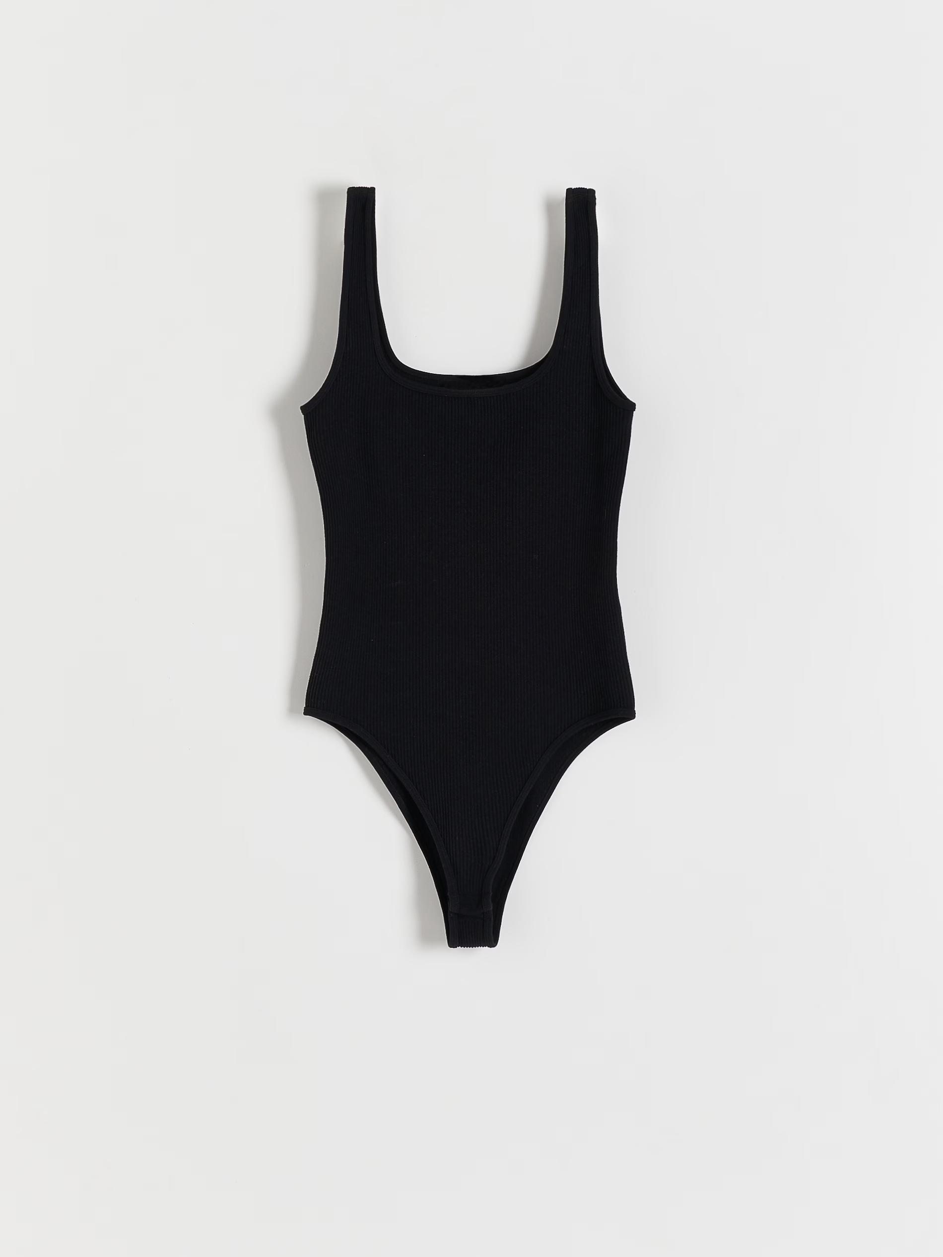 Black Ribbed Jersey Body, , large image number 3