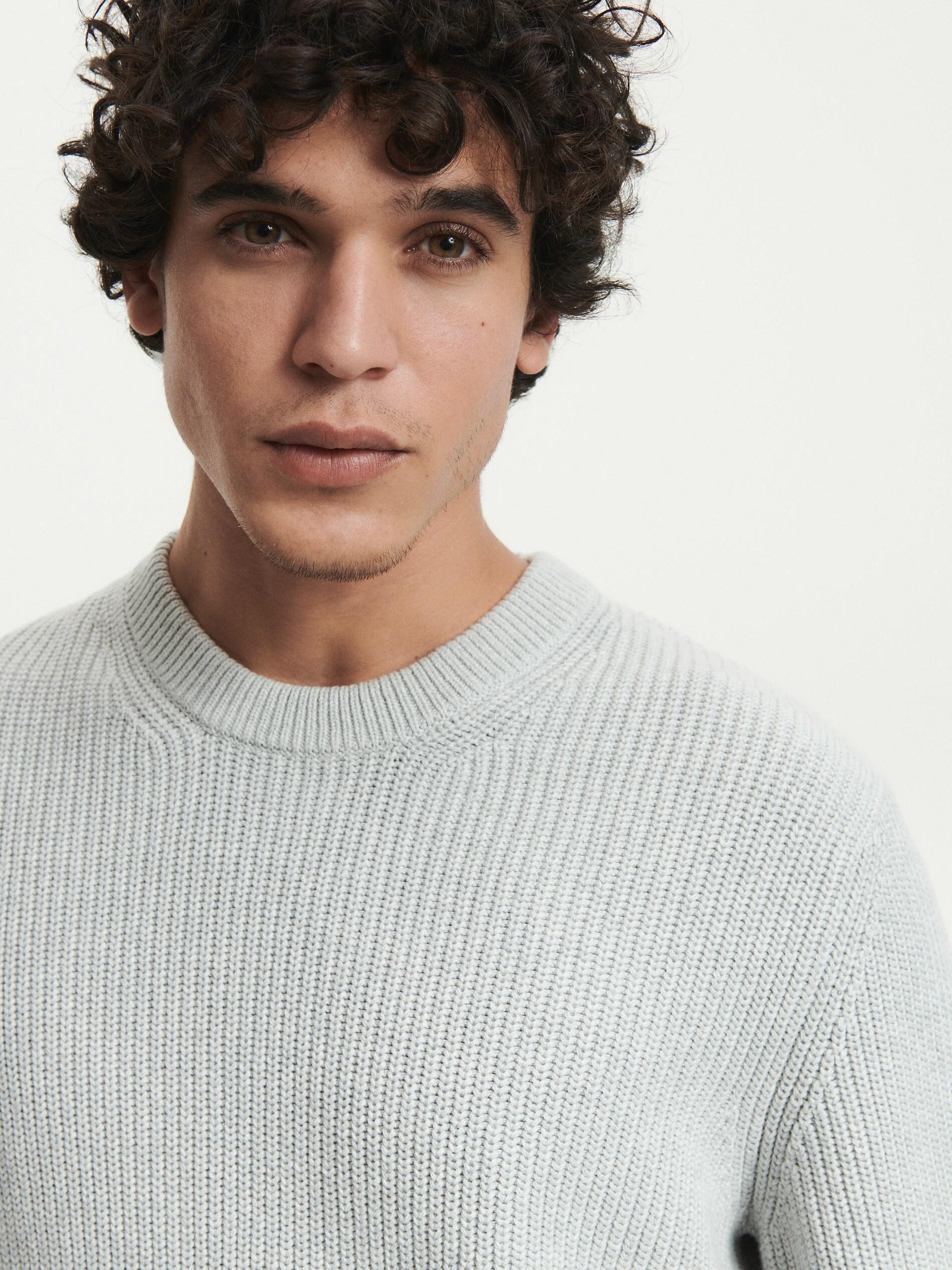 Grey Jumper With Round Neck, , large image number 1