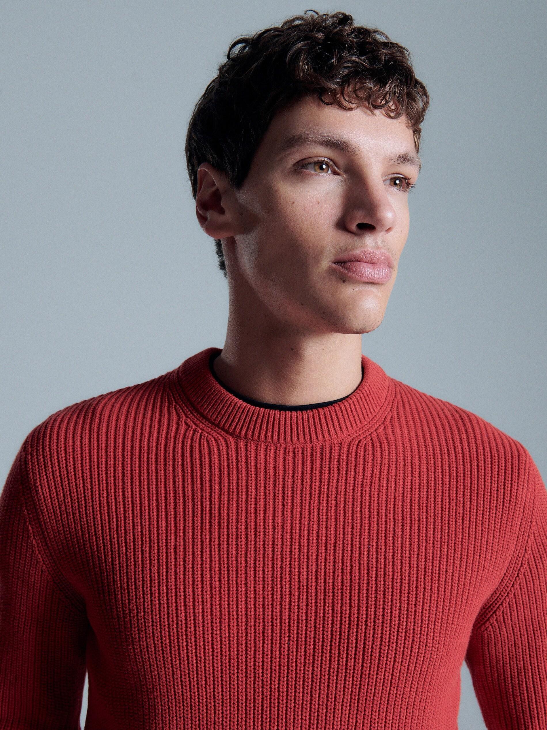 Red Jumper With Round Neck, , large image number 2
