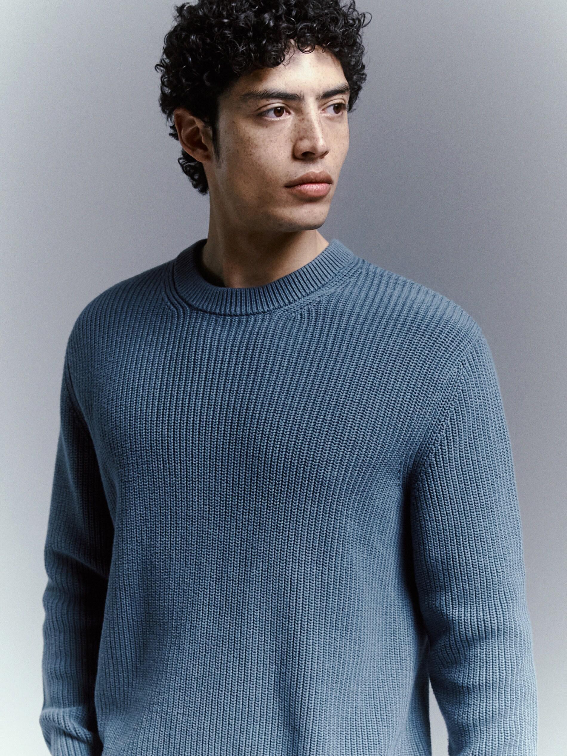 Blue Jumper With Round Neck, , large image number 2
