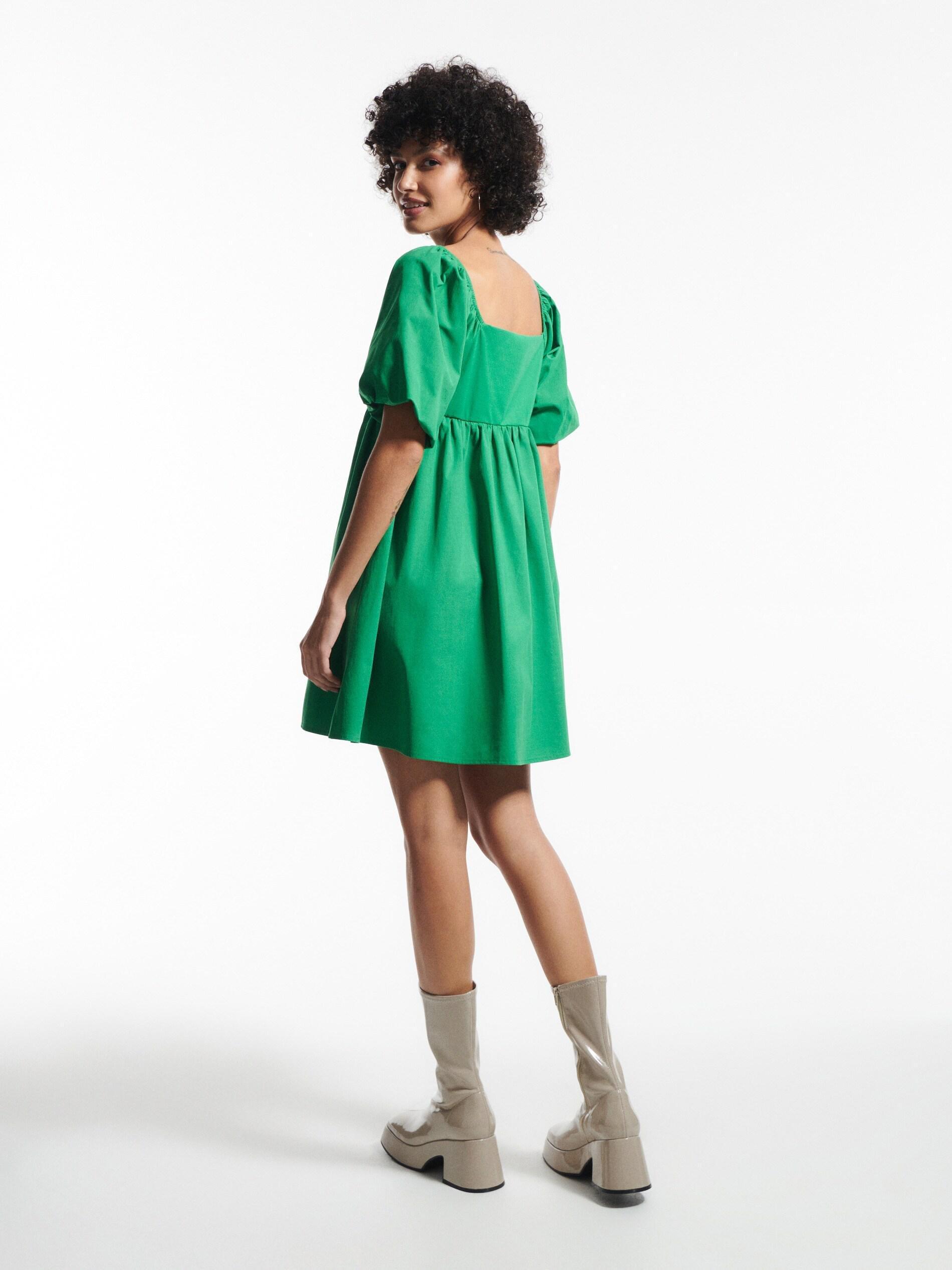 Reserved - Green Plain Mini Dress