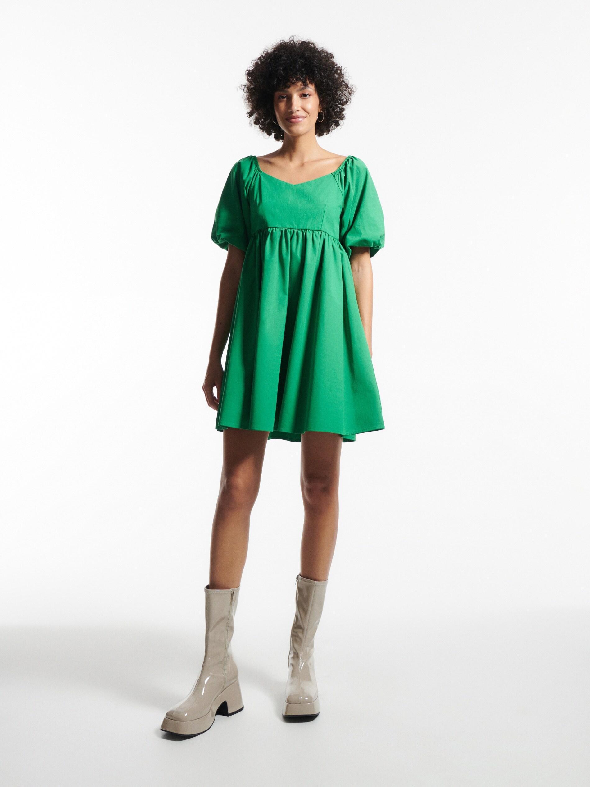 Reserved - Green Plain Mini Dress