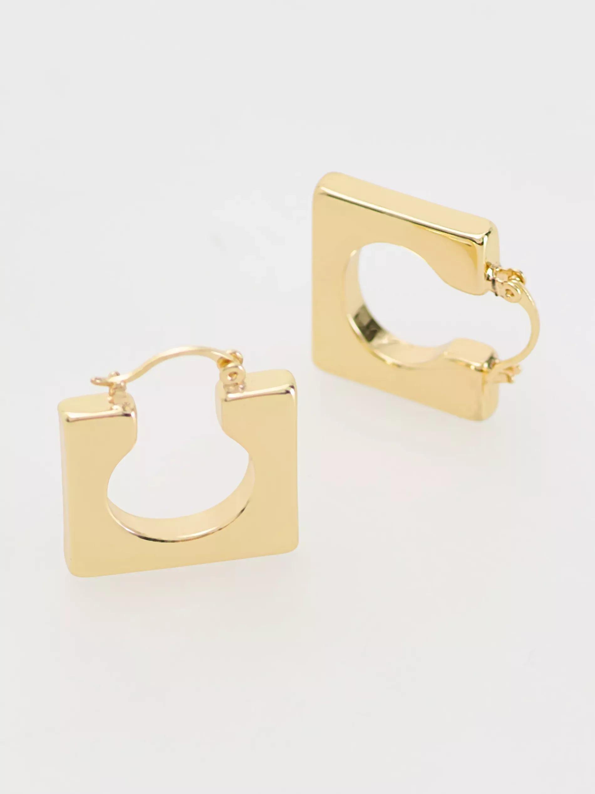 Gold Earrings, Golden, large image number 2