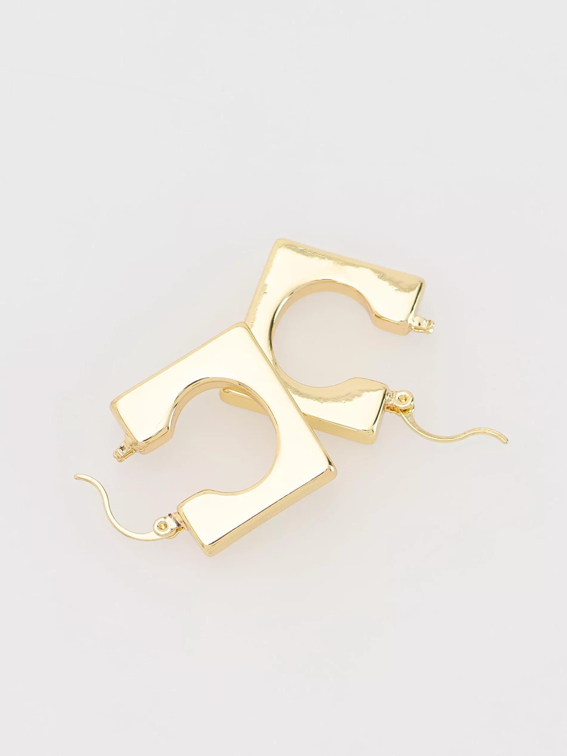 Gold Earrings, Golden, large image number 3