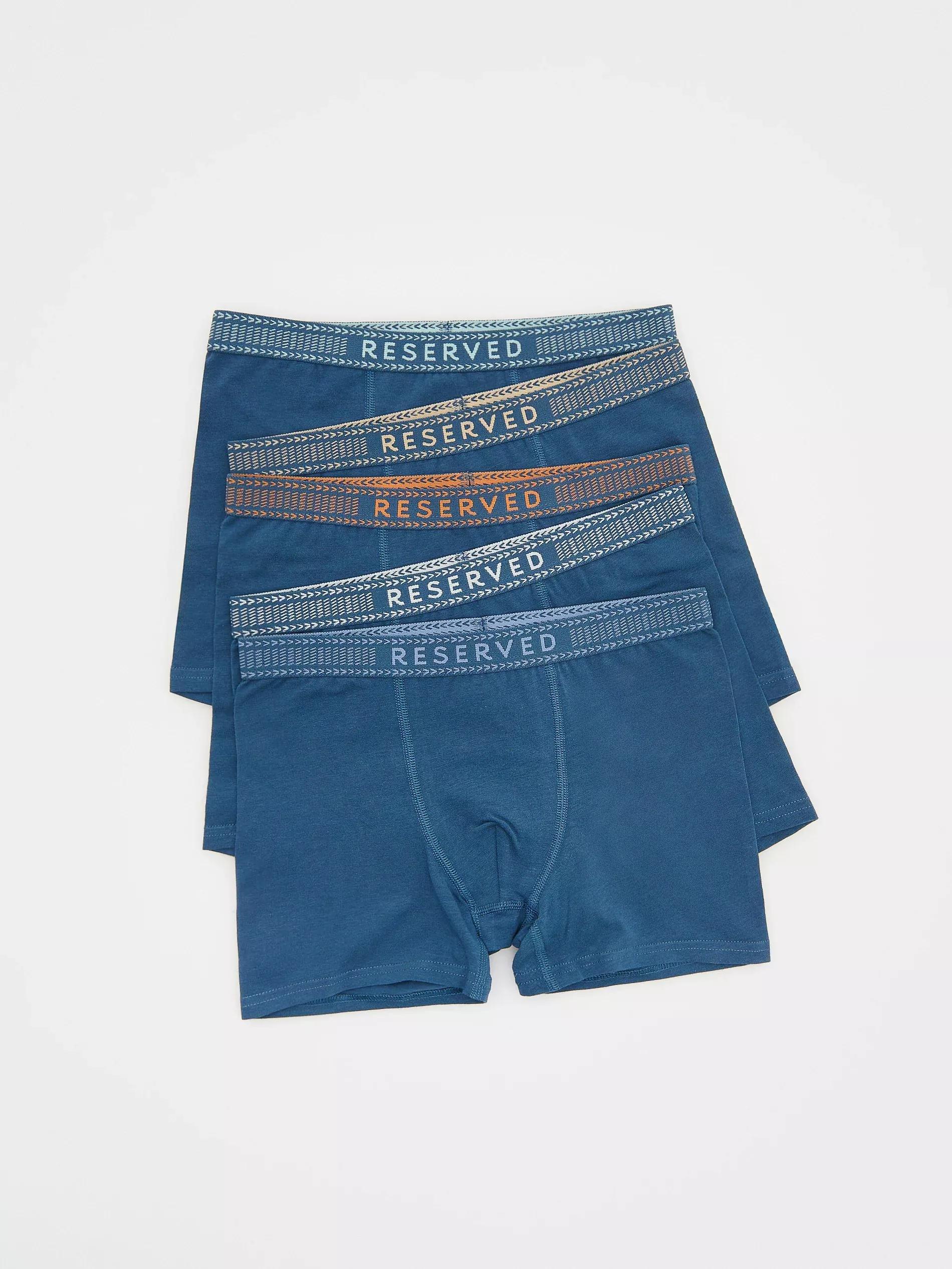 Navy Boxer Shorts With High Cotton Content In A Set Of 5, , large image number 0