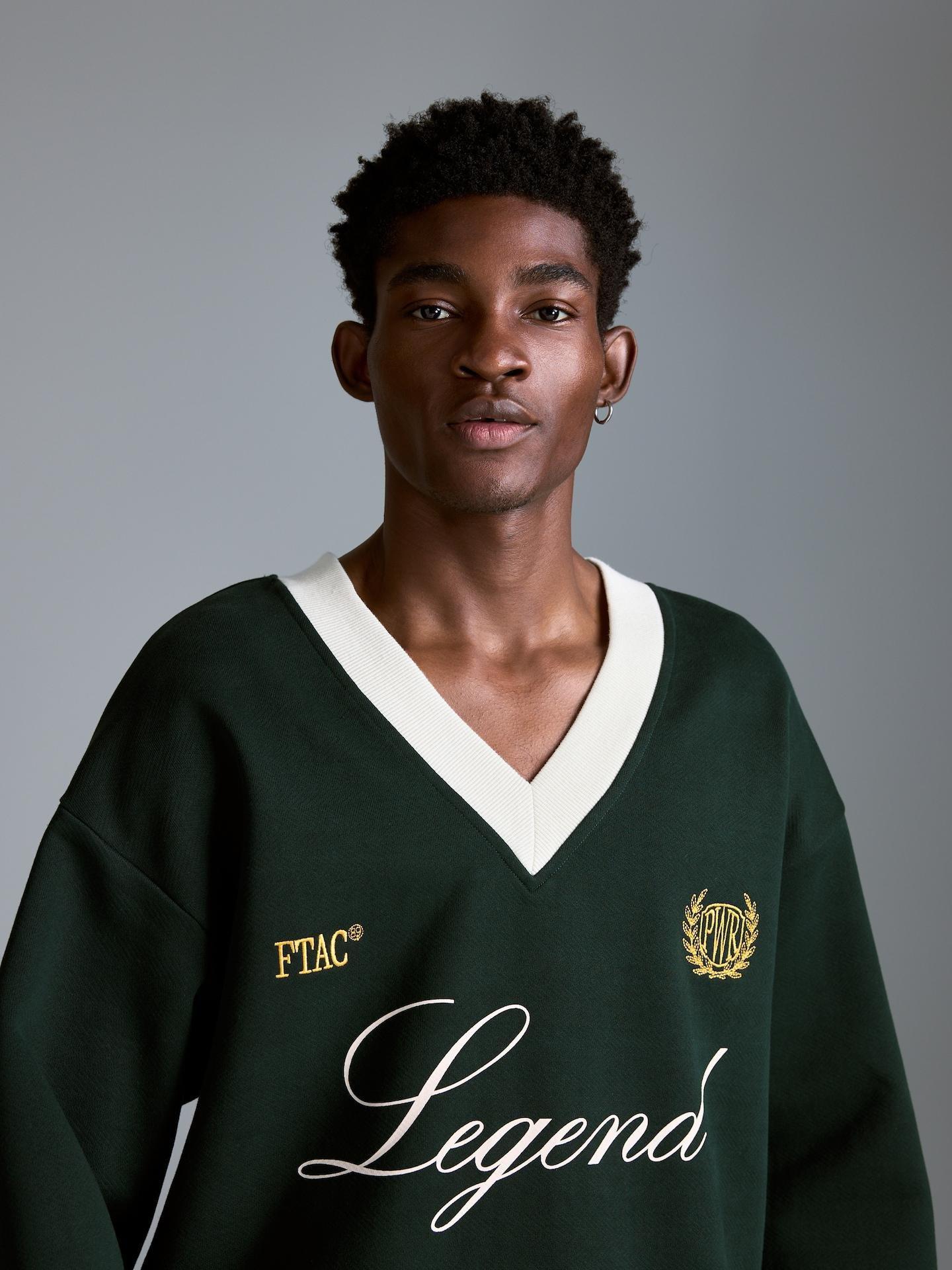Green Cotton Sweatshirt With Embroidery, Green, large image number 3