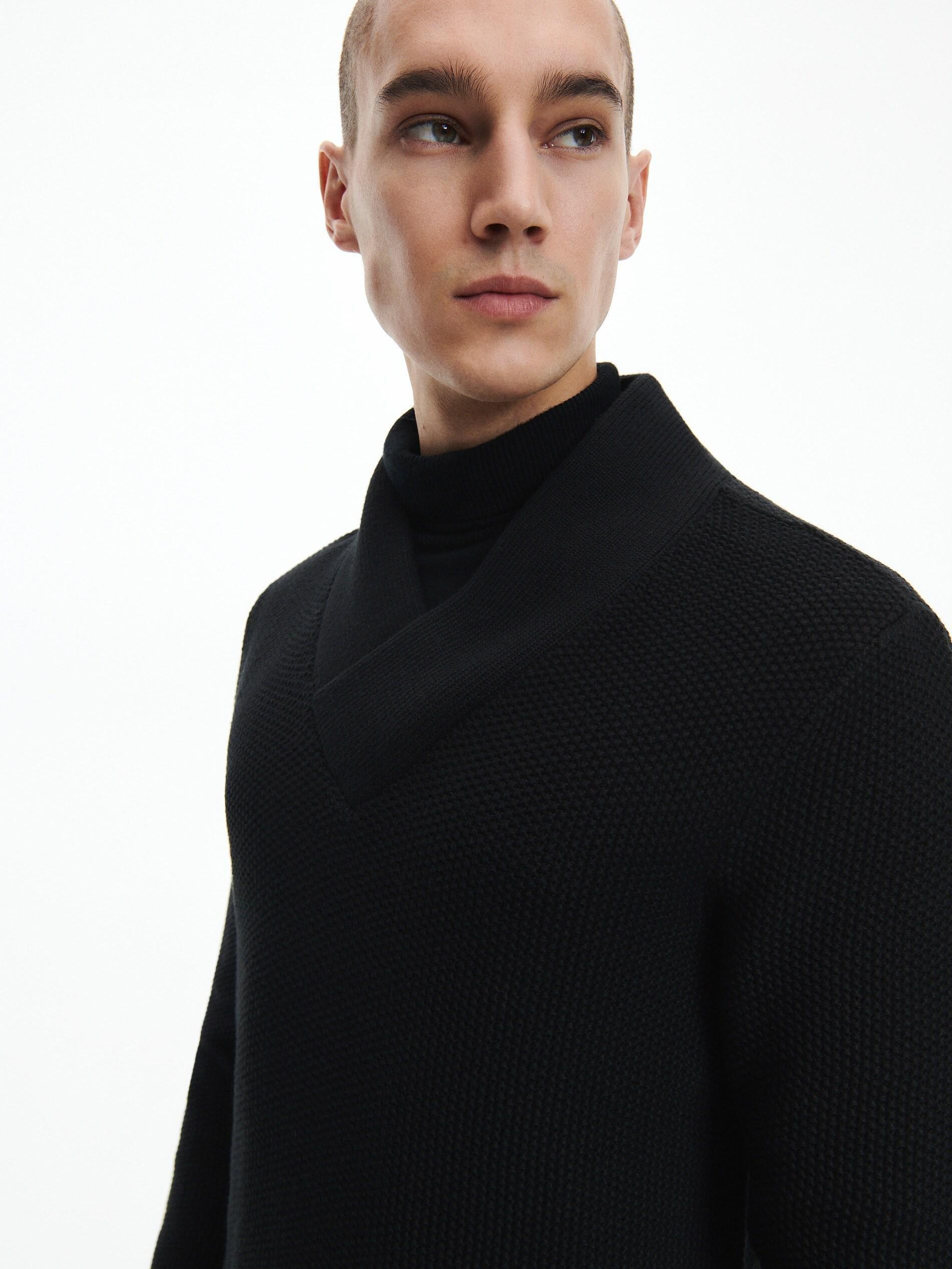 Black V Neck Jumper, , large image number 1