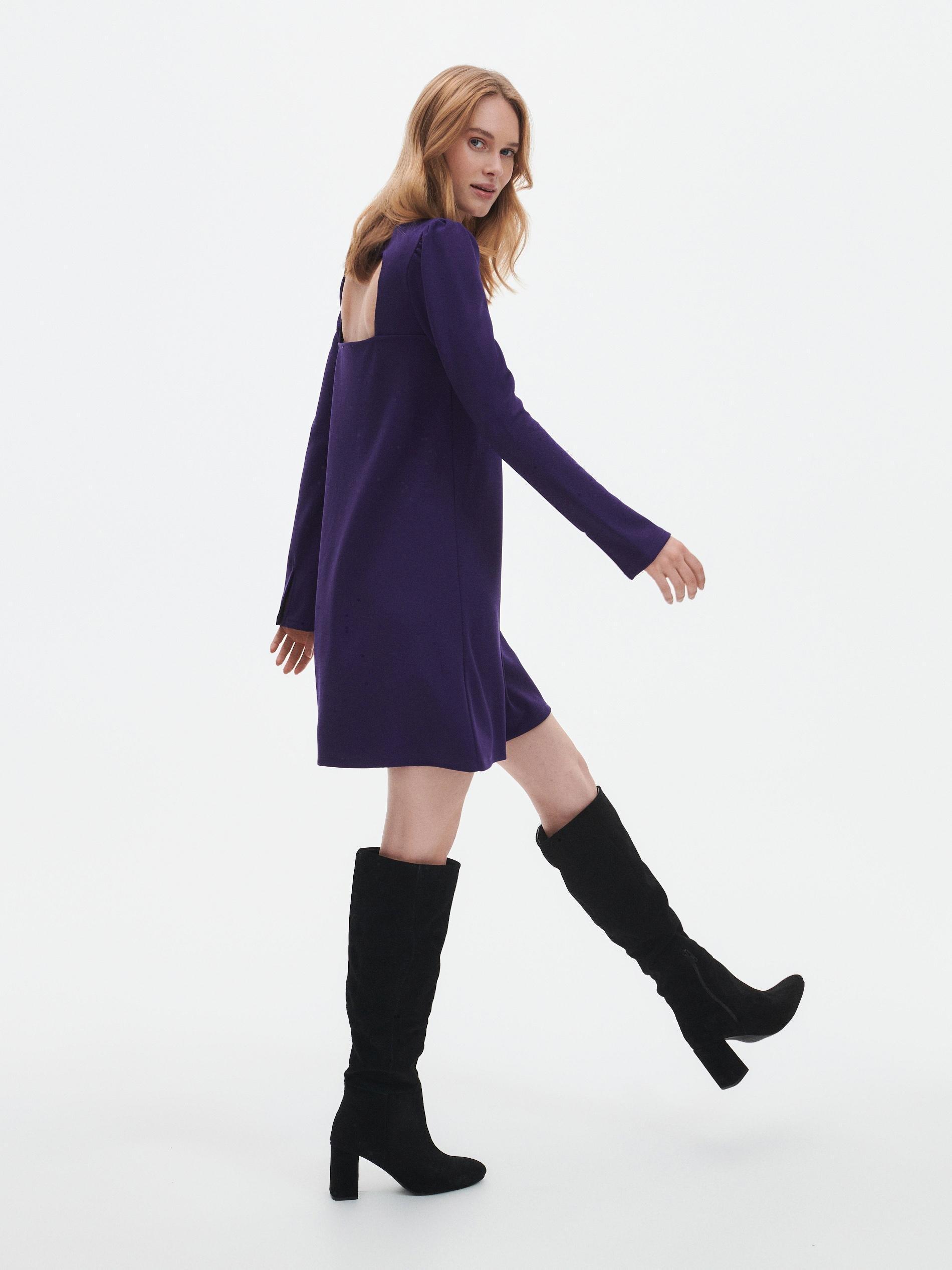 Purple Dress With Cut-Out To The Back, , large image number 1