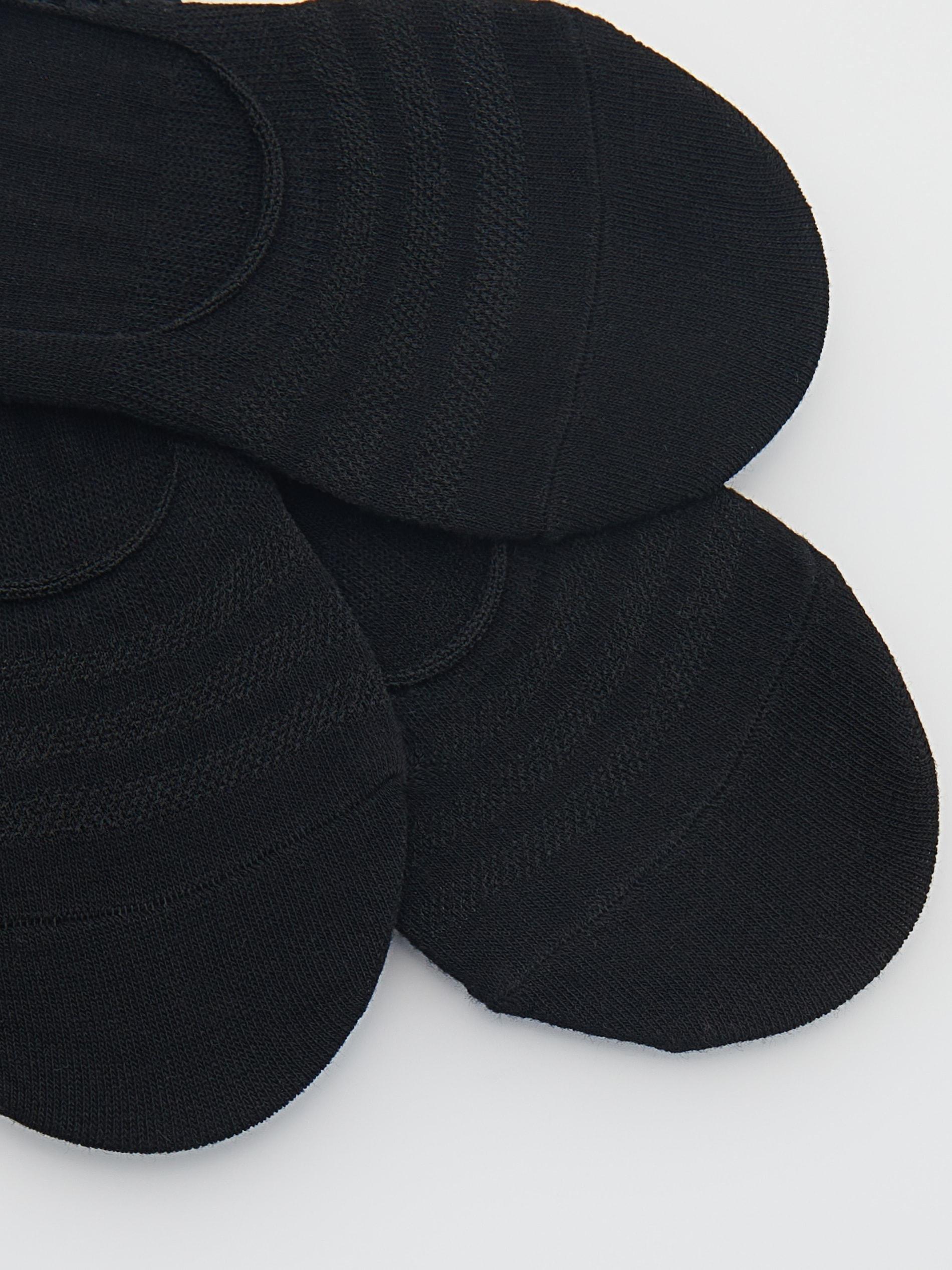 Black No Show Socks, Set Of 3, , large image number 1