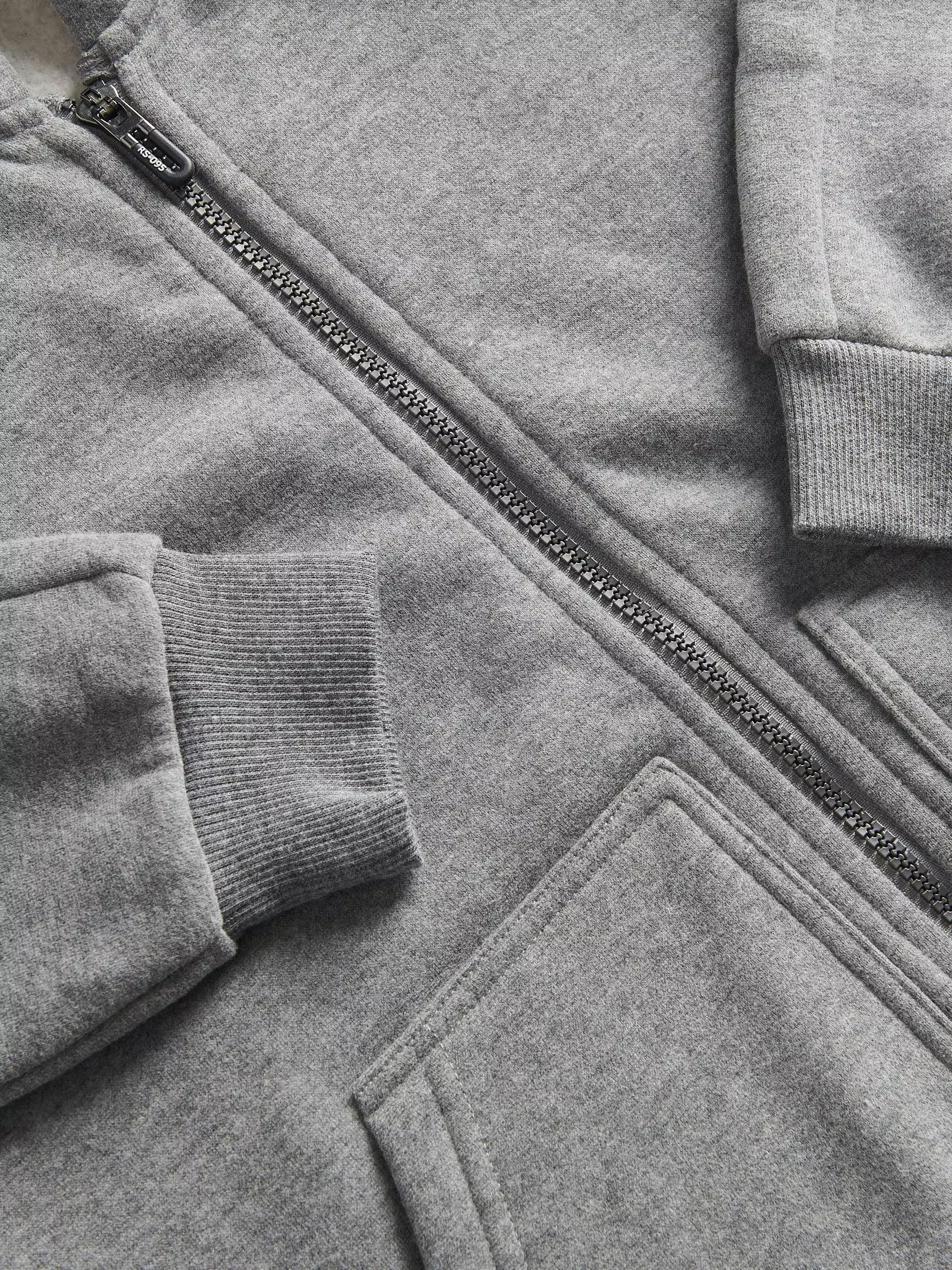 Grey Zip Up Hoodie, Kids Boys, , large image number 2