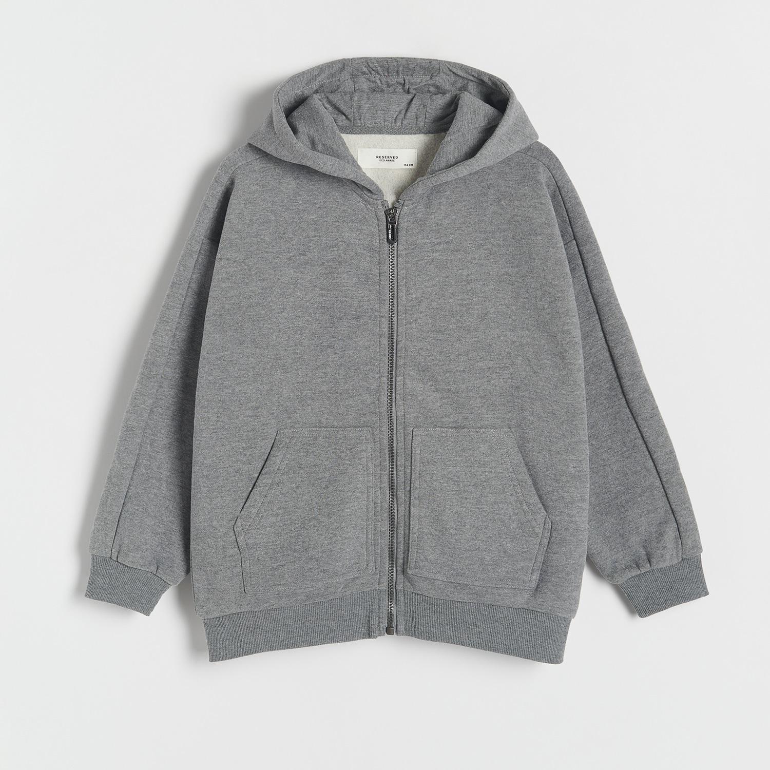 Grey Zip Up Hoodie, Kids Boys, , large image number 3
