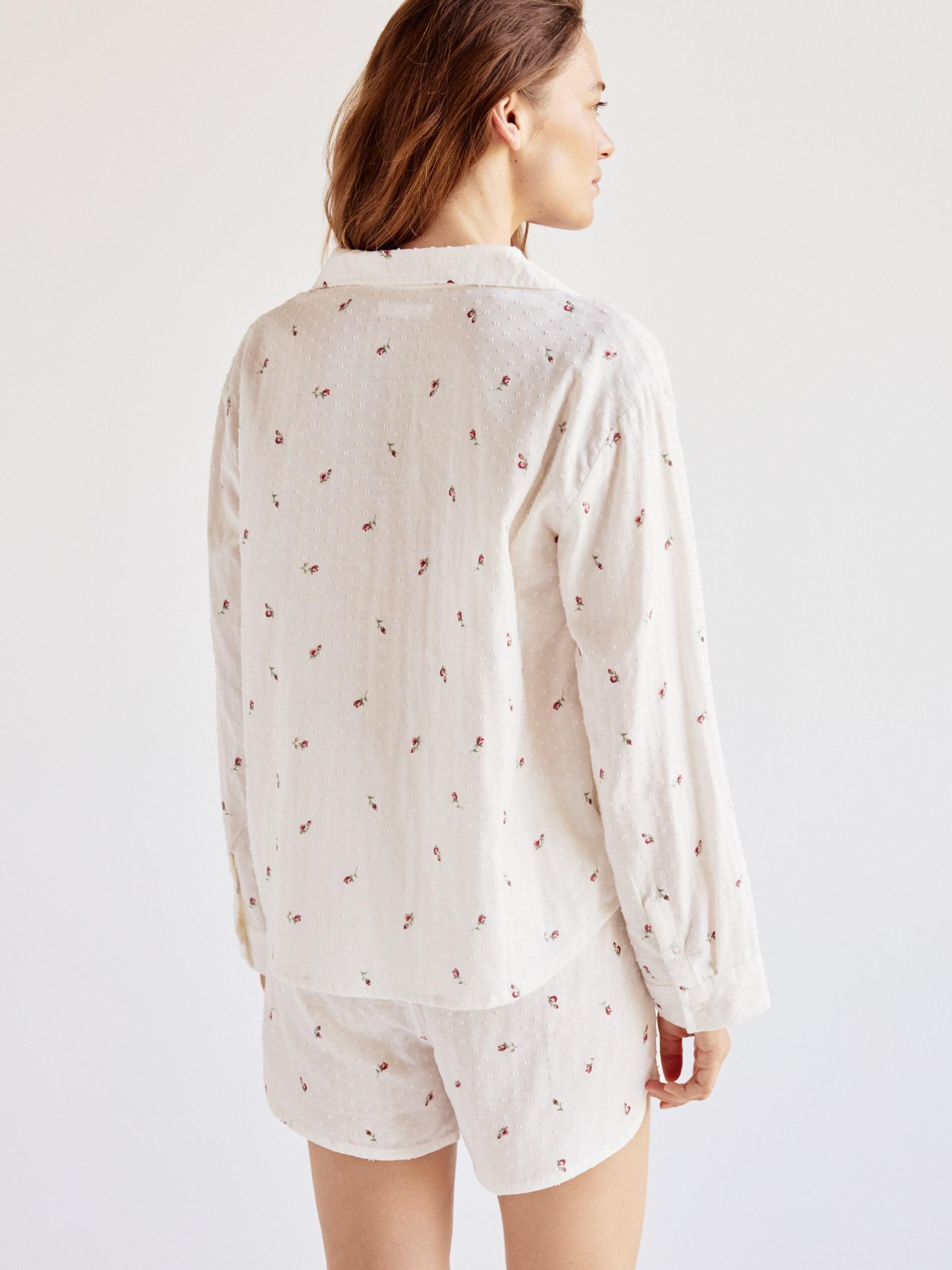 Cream Two Piece Pyjama Set, Ivory, large image number 1