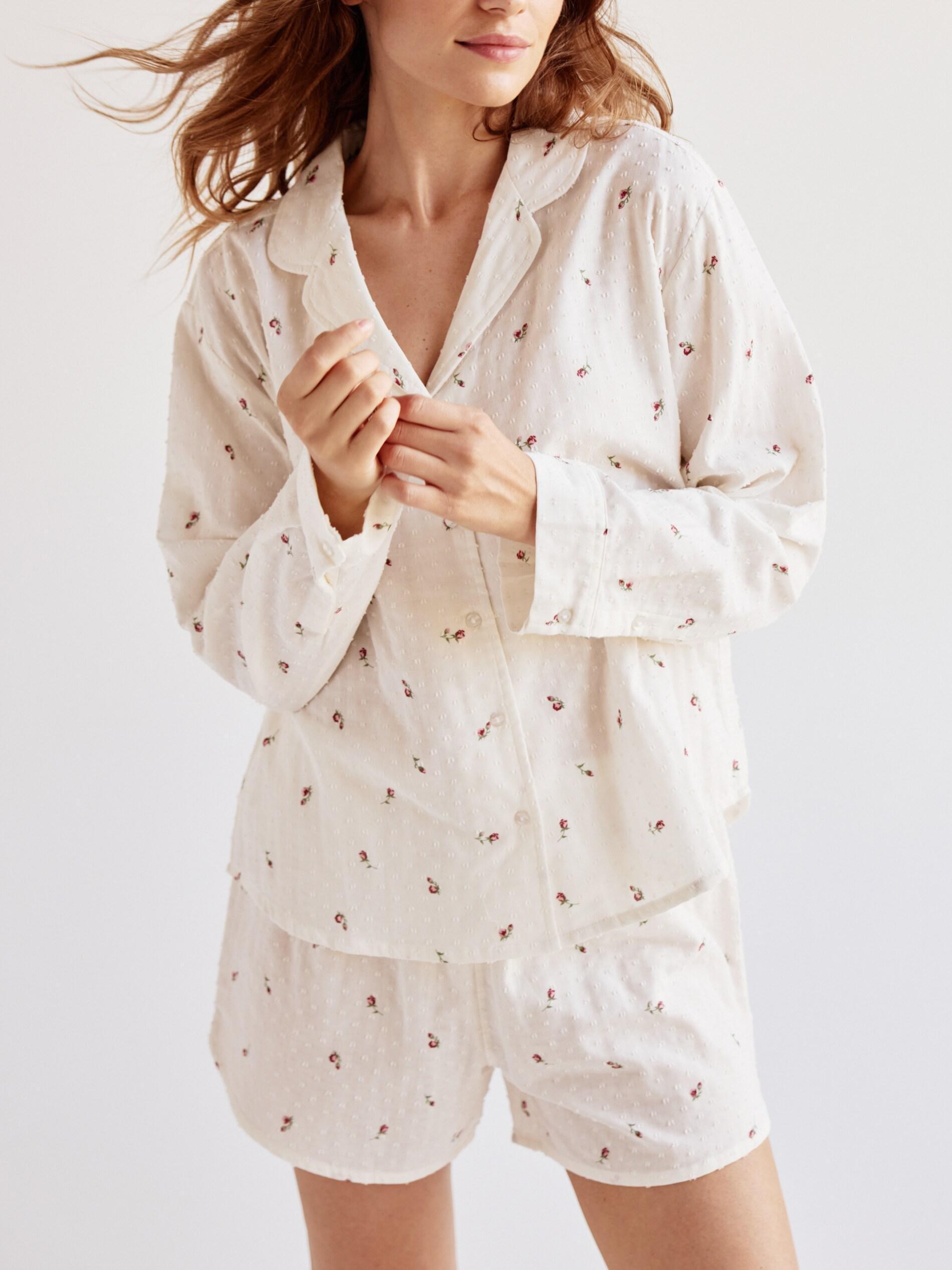 Cream Two Piece Pyjama Set, Ivory, large image number 2