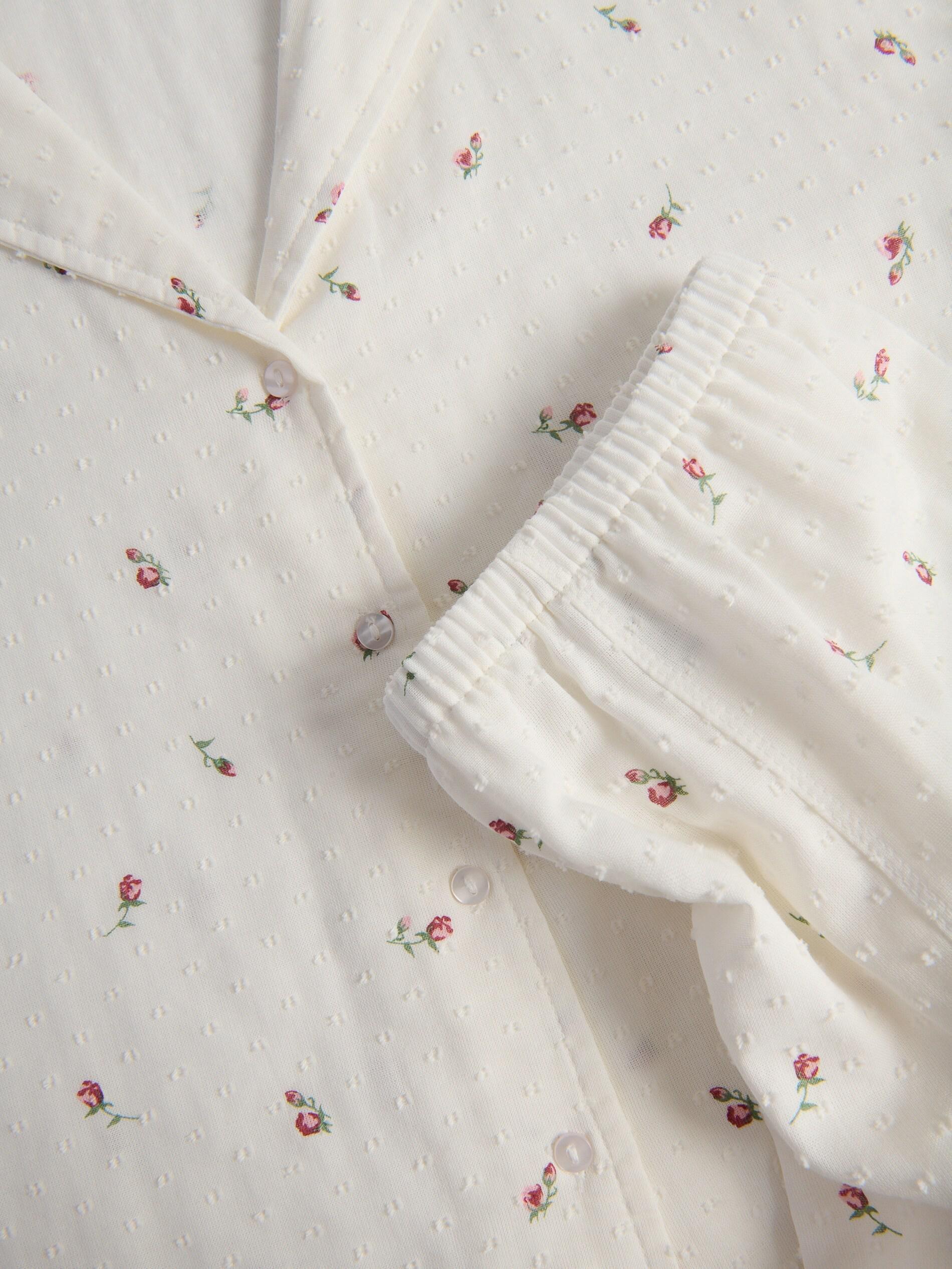 Cream Two Piece Pyjama Set, Ivory, large image number 4