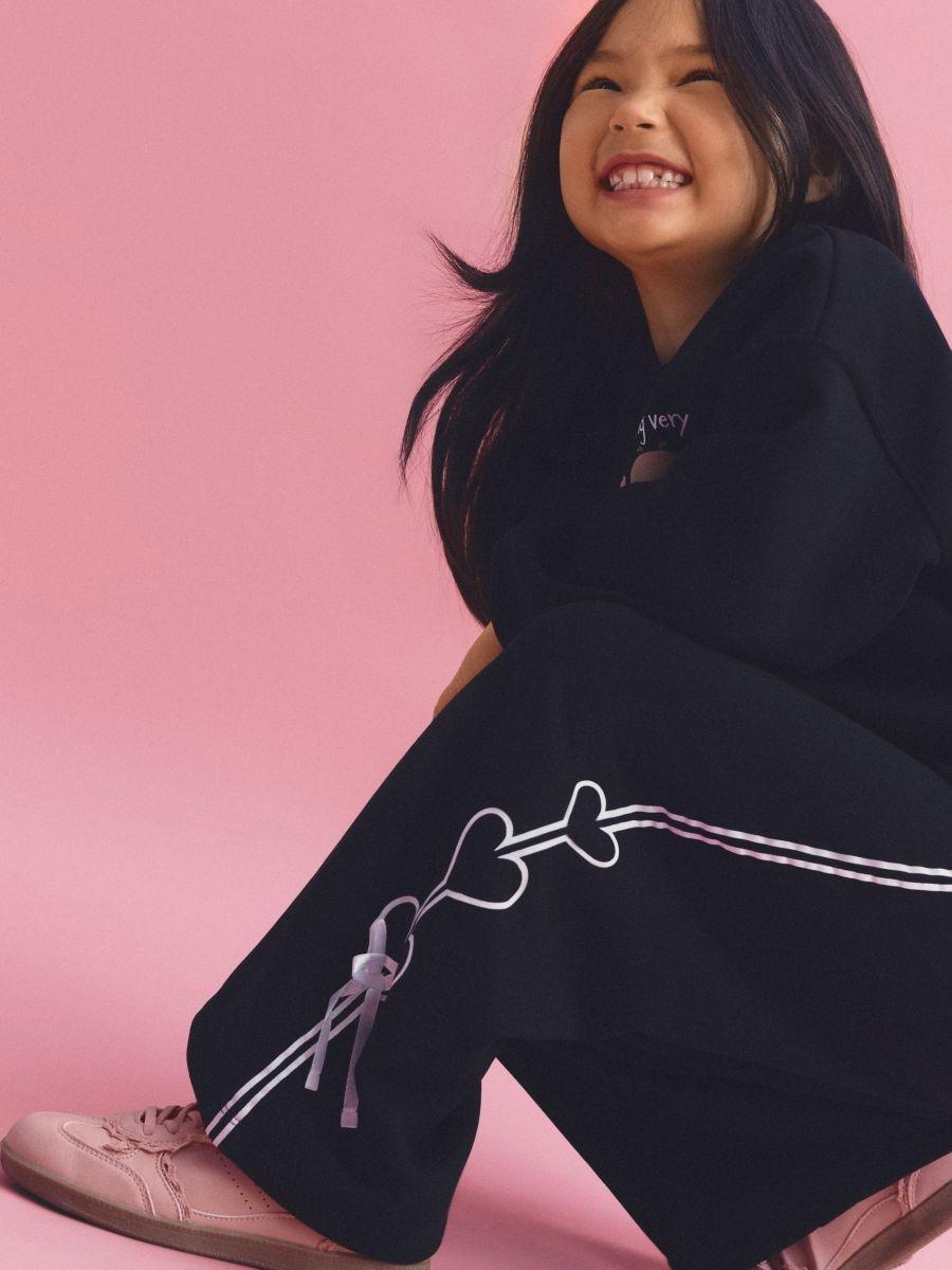 Black Sweatpants with bow details, Black, medium