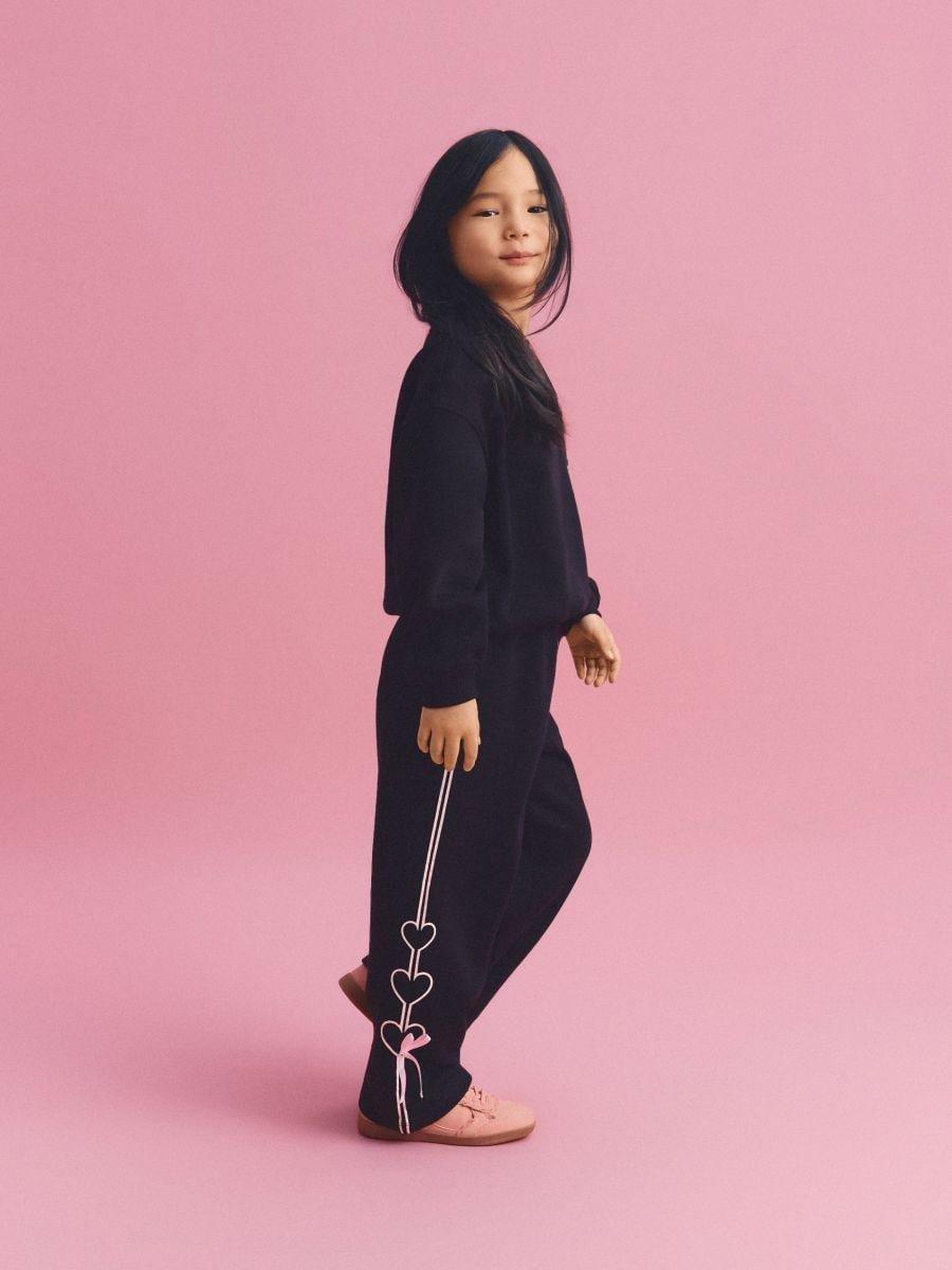 Black Sweatpants With Bow Details, Black, large image number 2