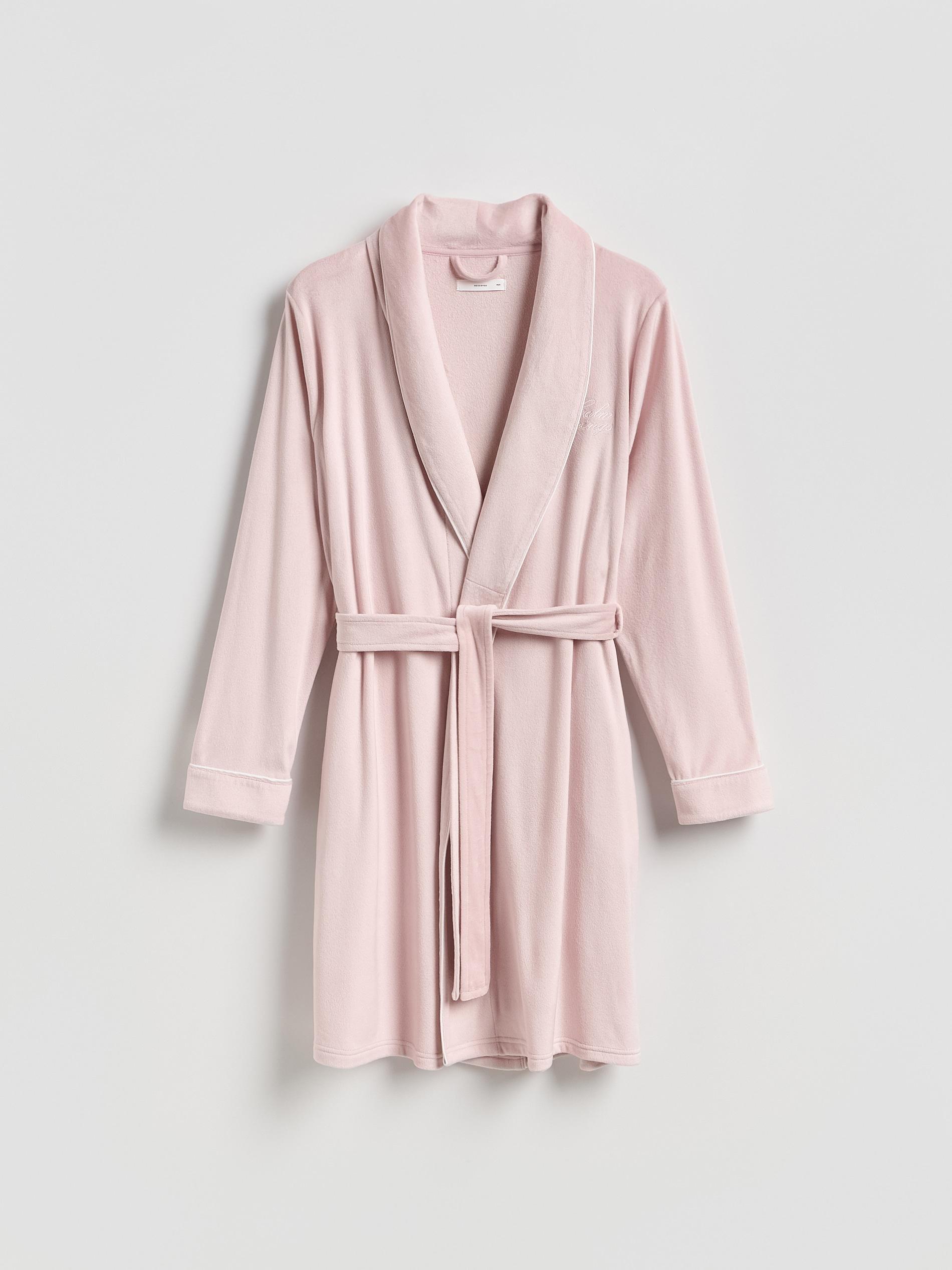 Pink Soft Robe With Belt, Pink, large image number 3