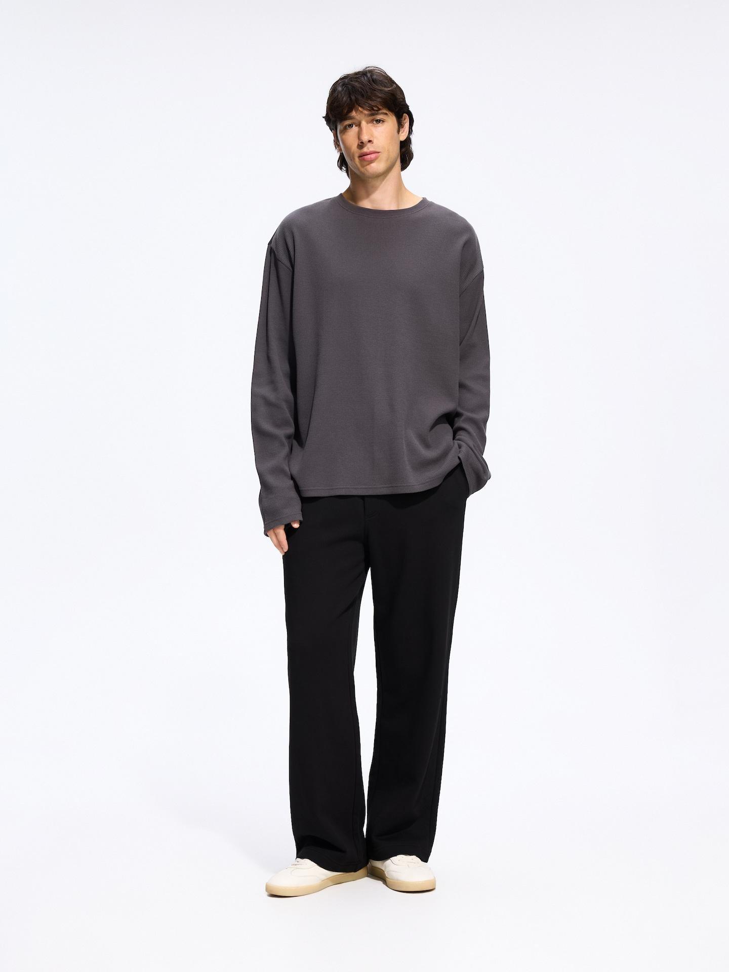 Grey Structural Long Sleeve T-Shirt, Grey, medium