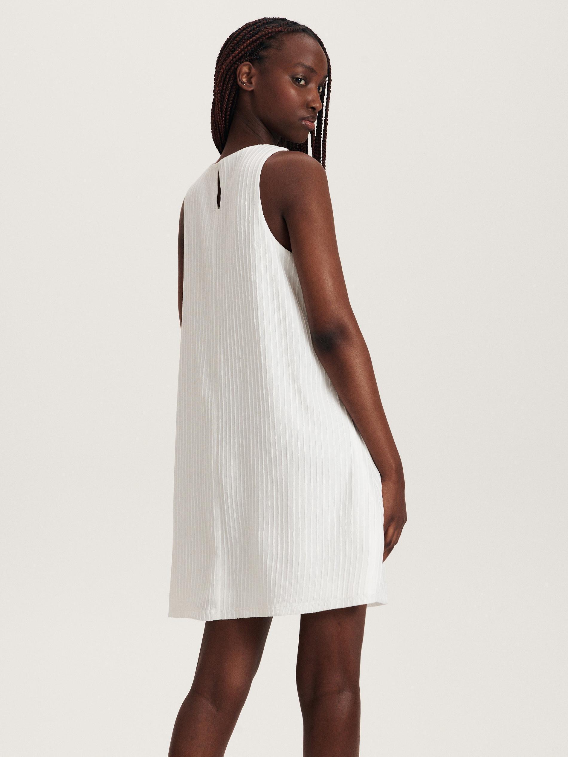 White Trapezoid Mini Dress, , large image number 2