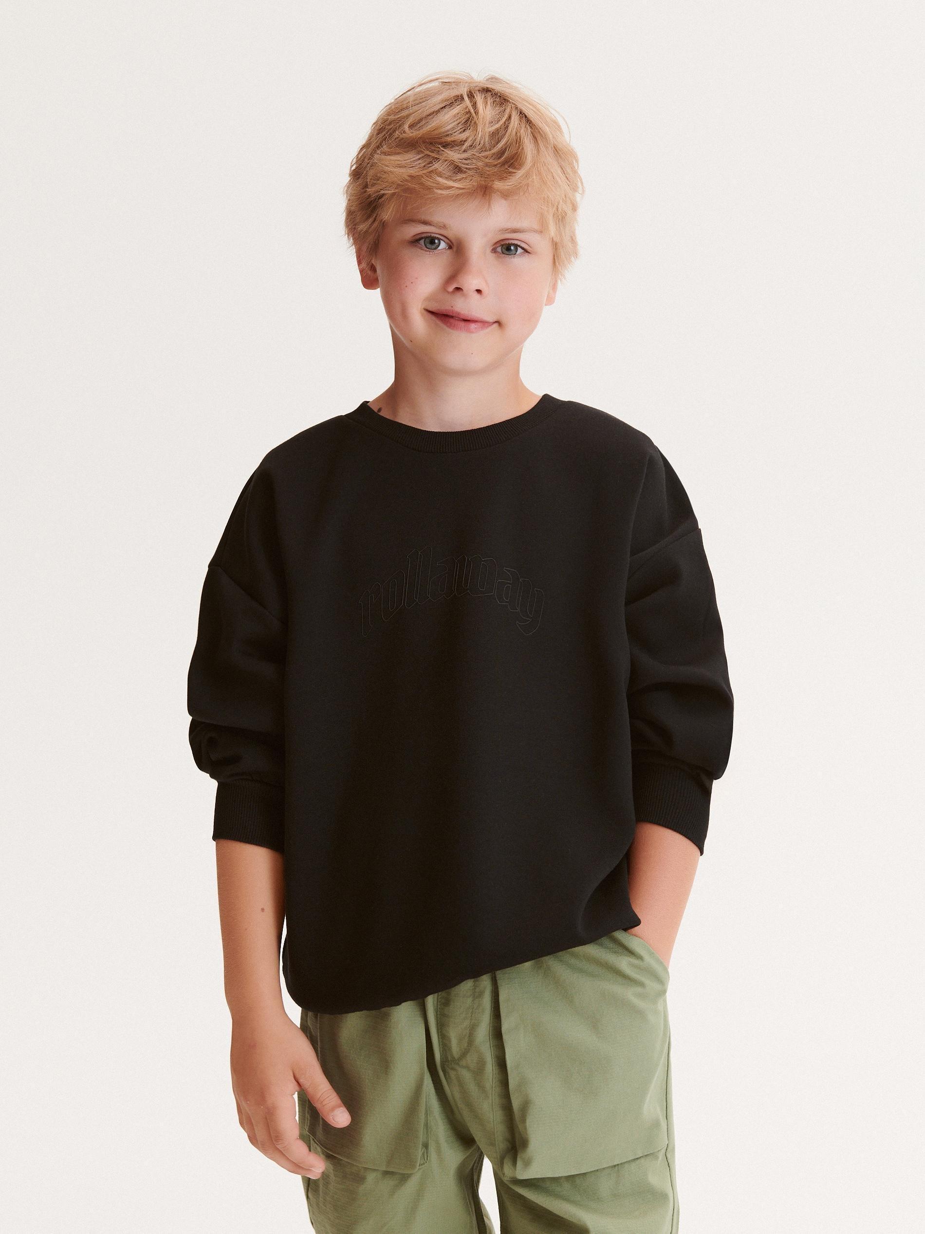 Reserved - Black Printed Sweatshirt, Kids Boys