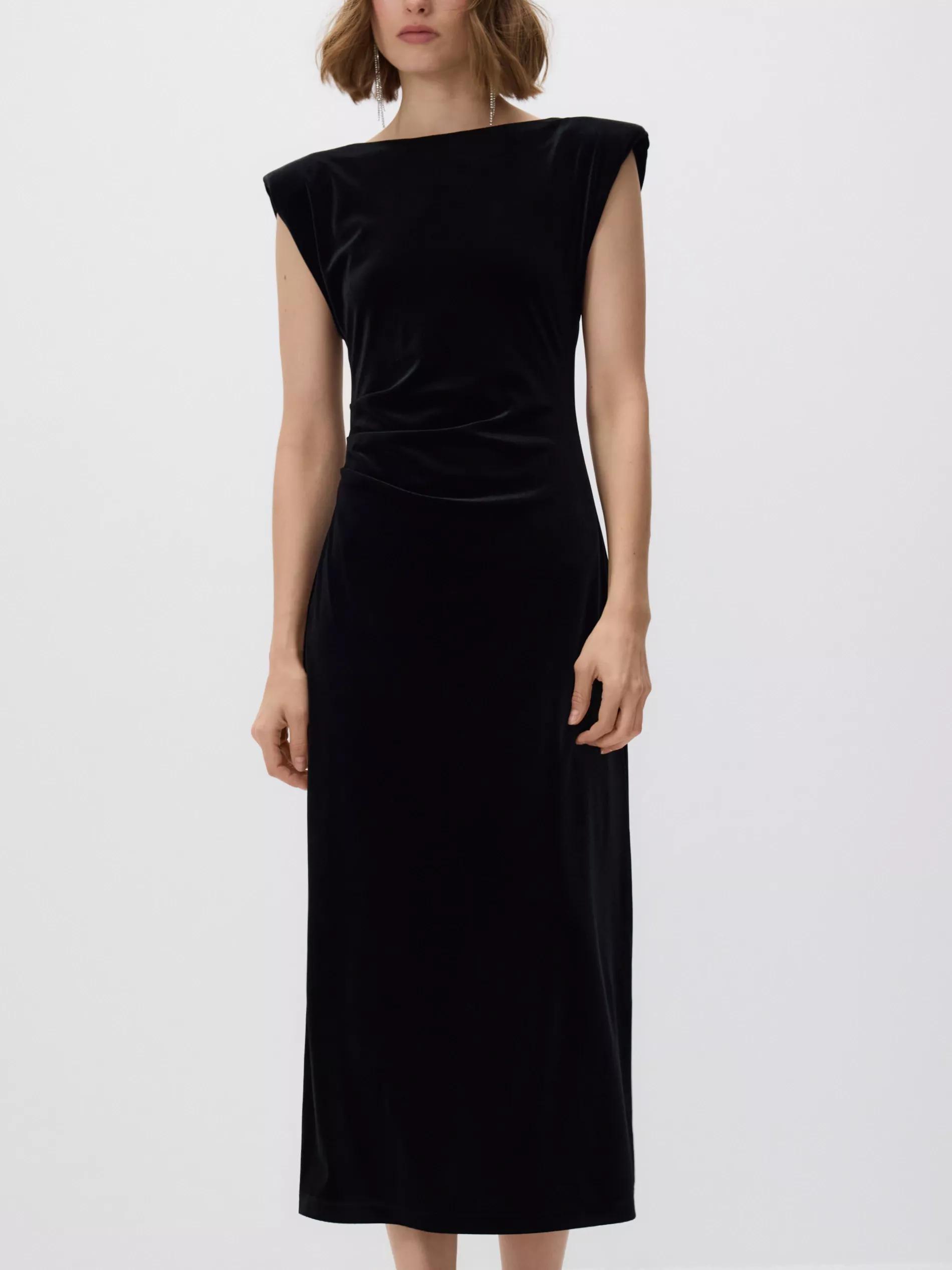 Black Velour Dress, Black, large image number 2