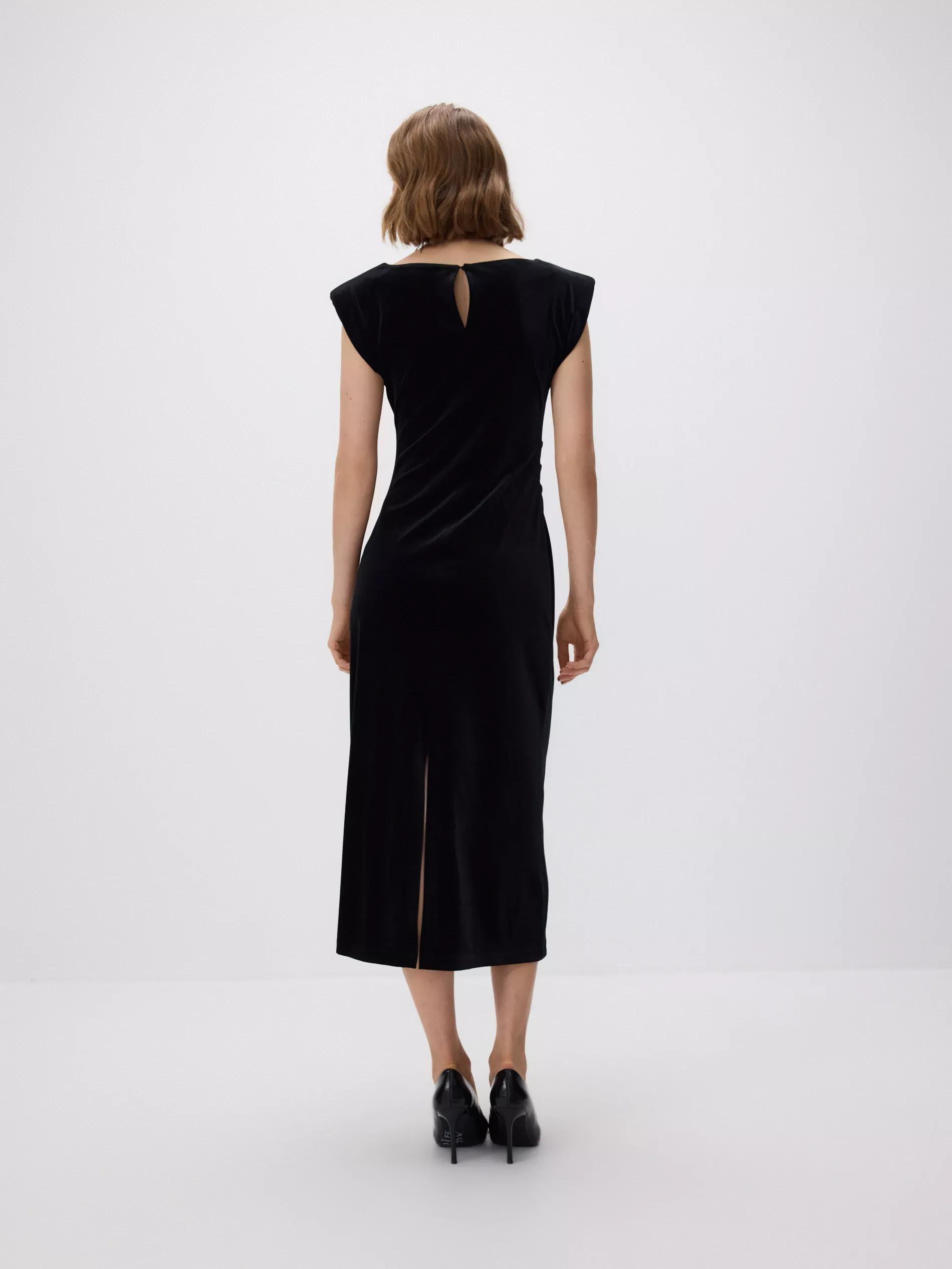 Black Velour Dress, Black, large image number 3