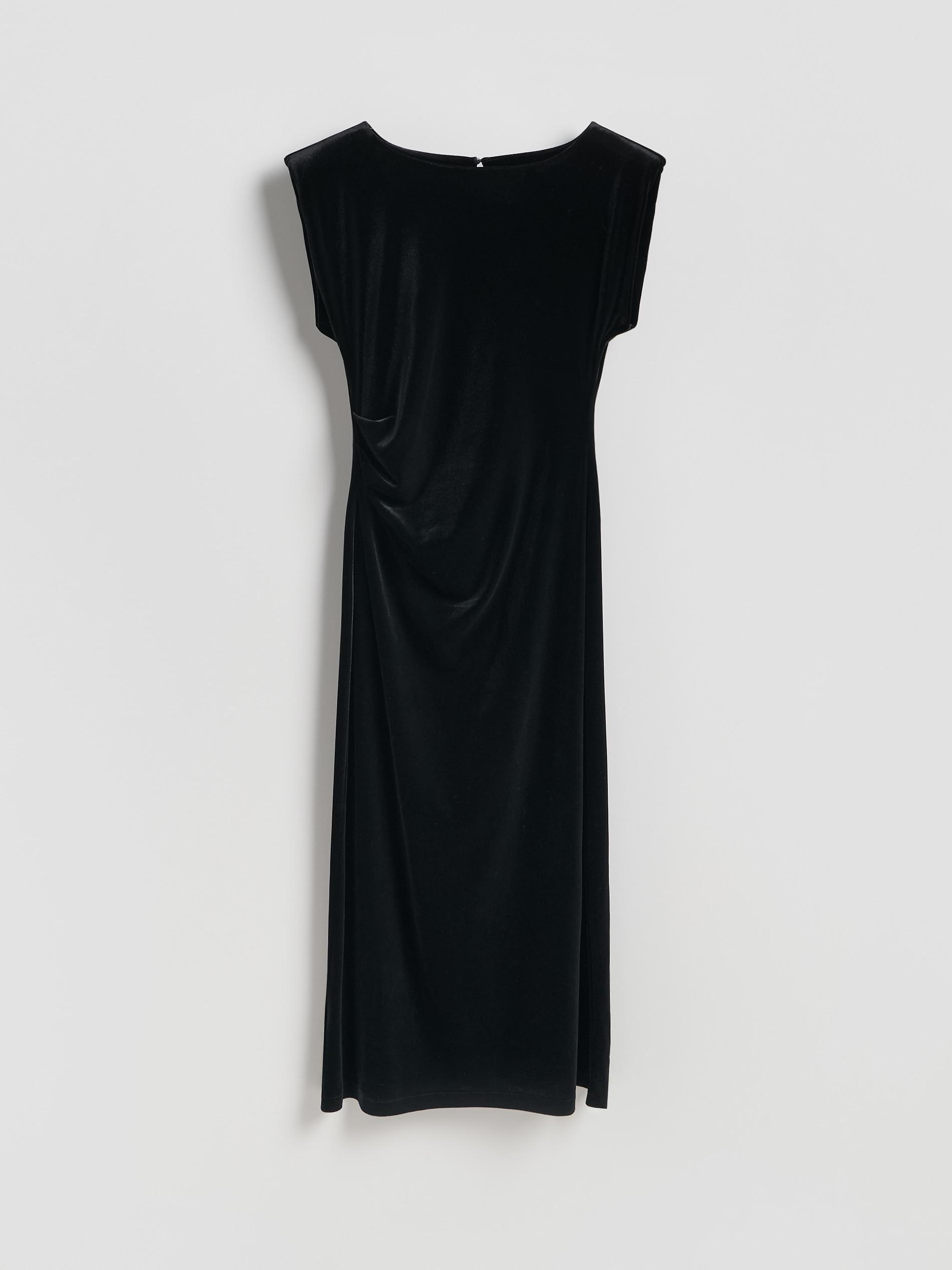 Black Velour Dress, Black, large image number 4