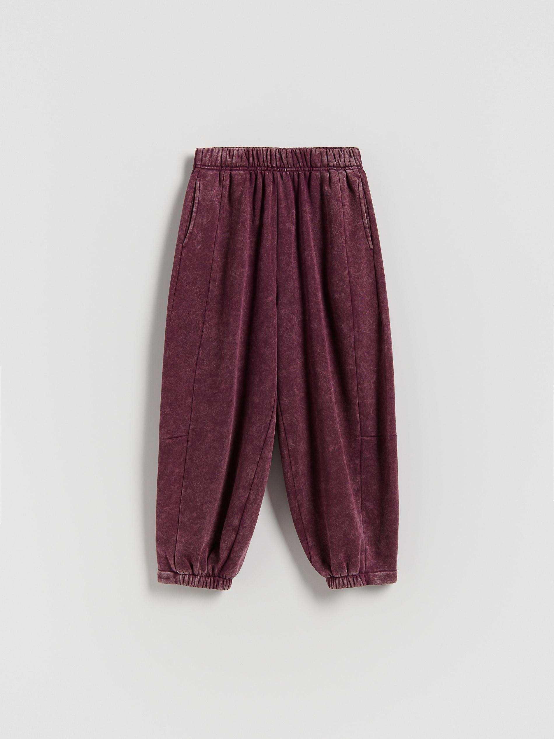 Maroon Sweatpants With Wash Effect, Burgundy, large image number 0