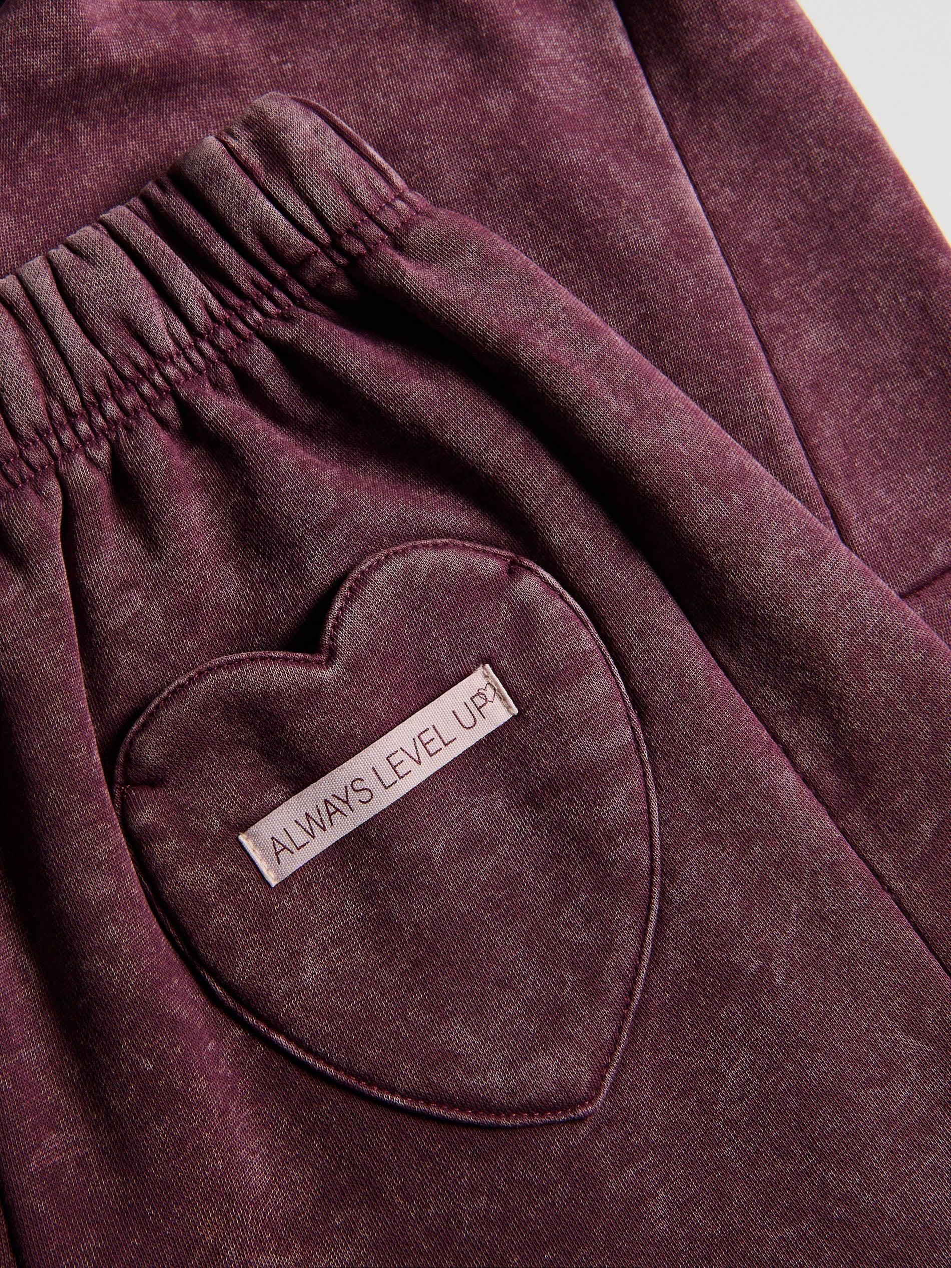 Maroon Sweatpants With Wash Effect, Burgundy, large image number 1
