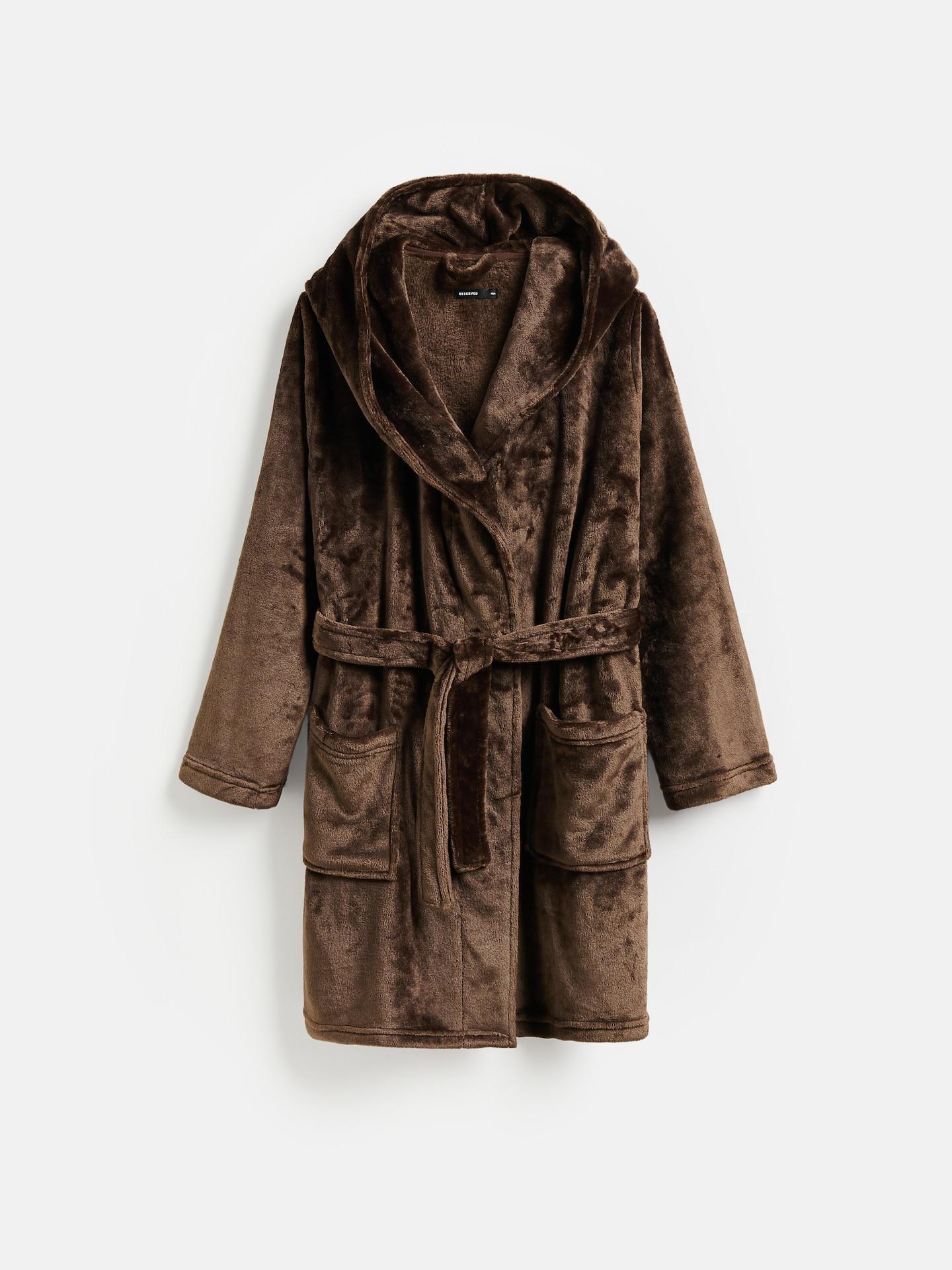Brown Soft Dressing Gown With Ears, Brown, medium