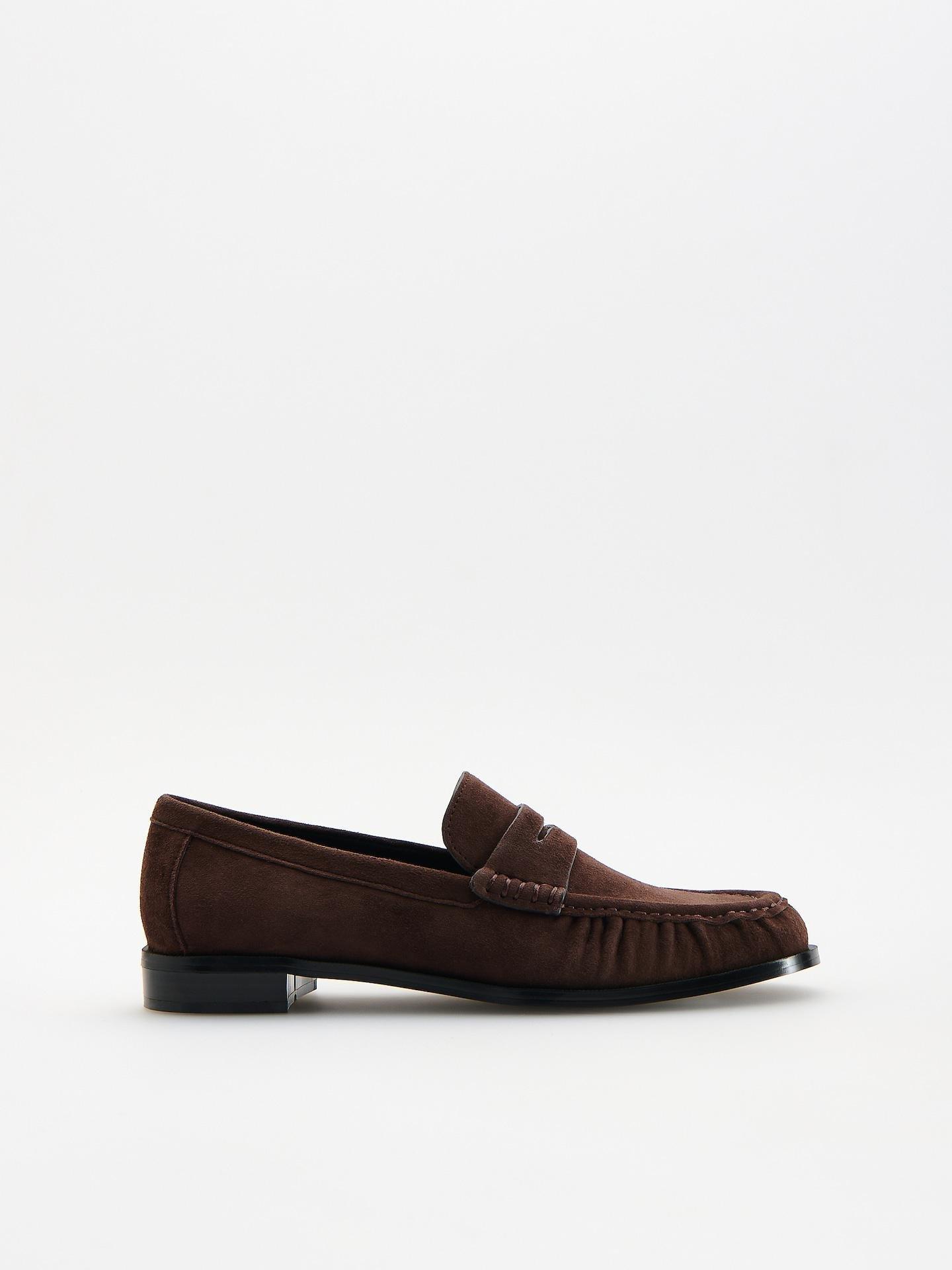 Brown Suede Loafers, Brown, medium