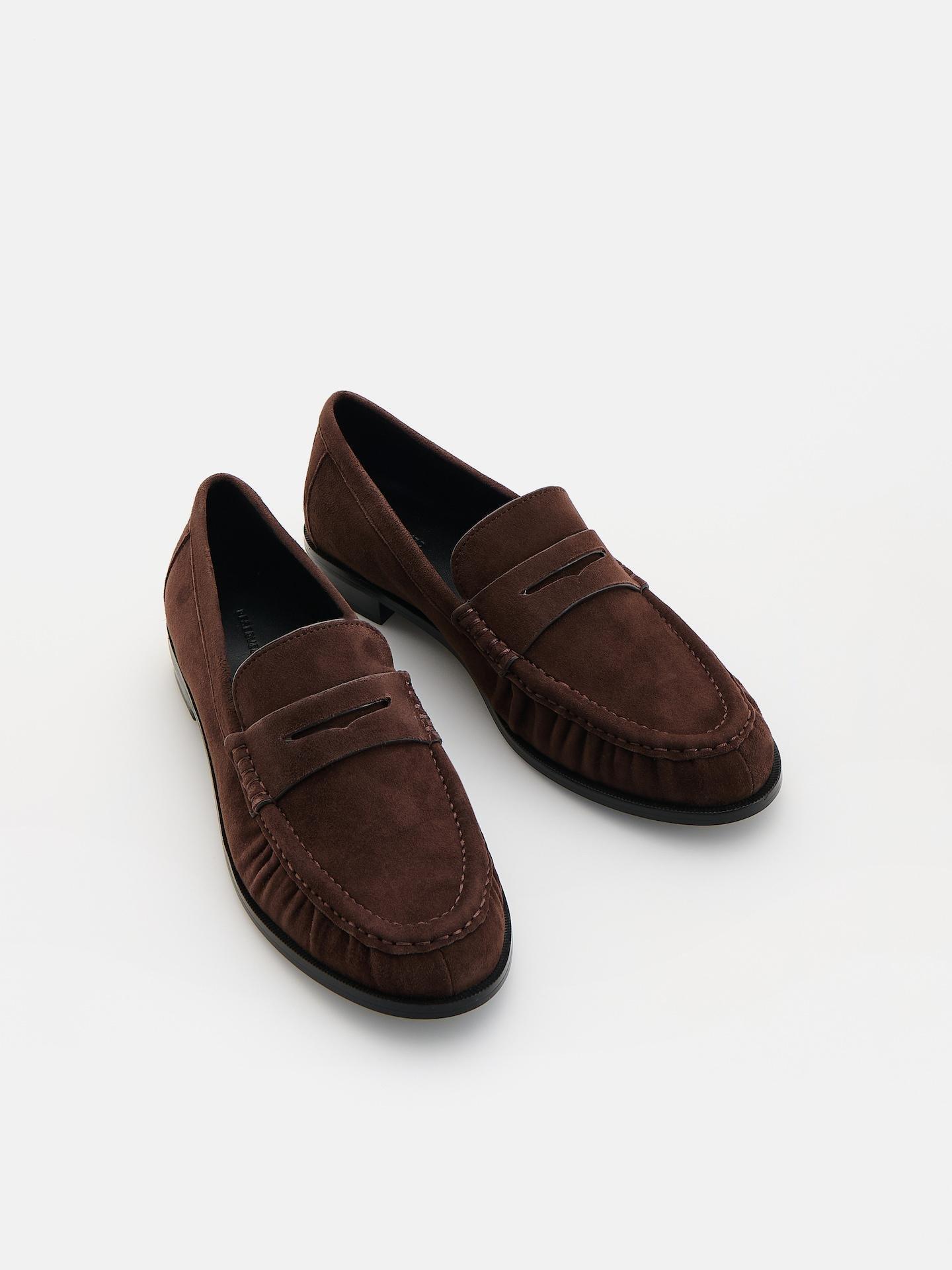 Brown Suede Loafers, Brown, medium