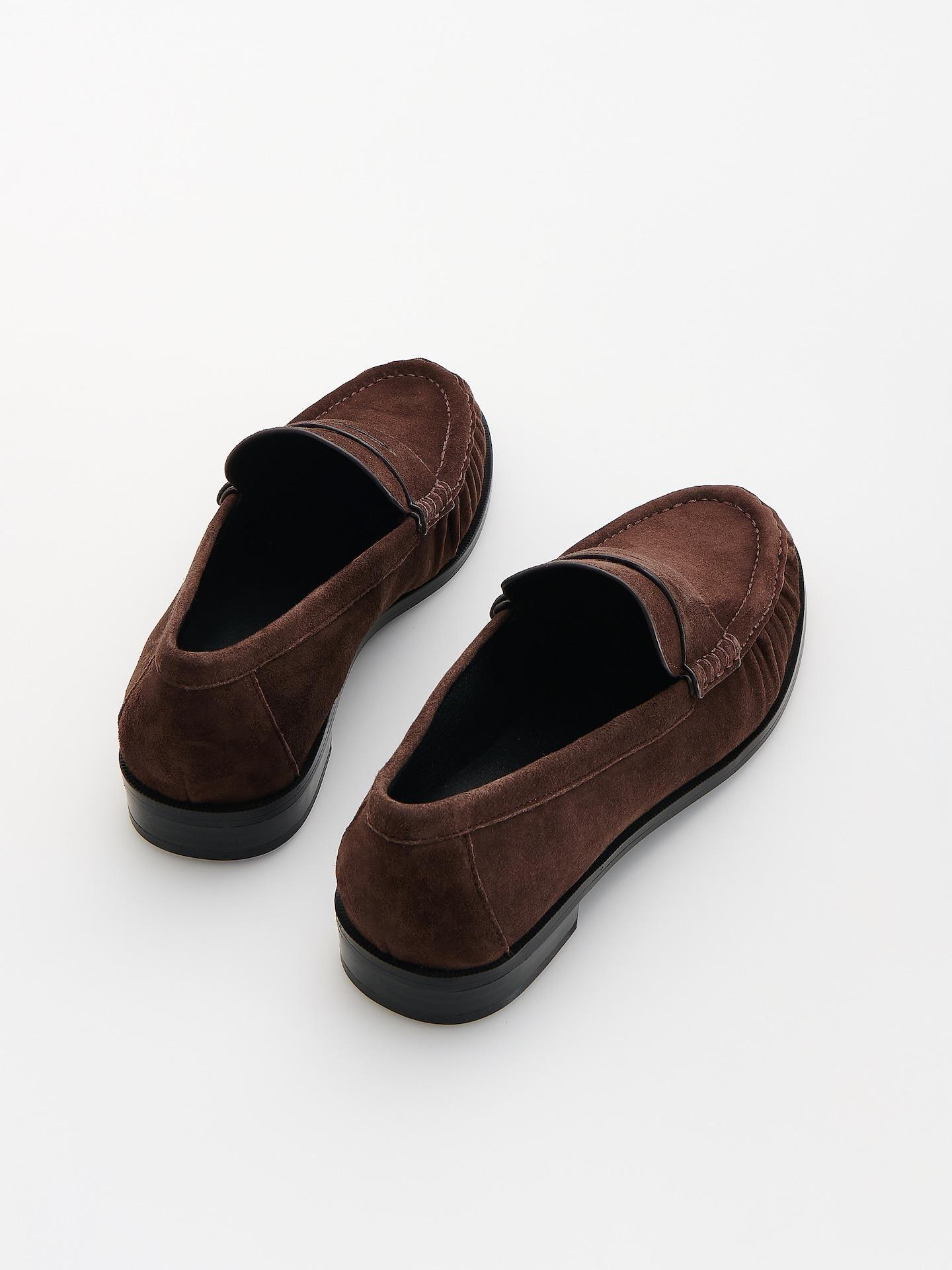 Brown Suede Loafers, Brown, medium