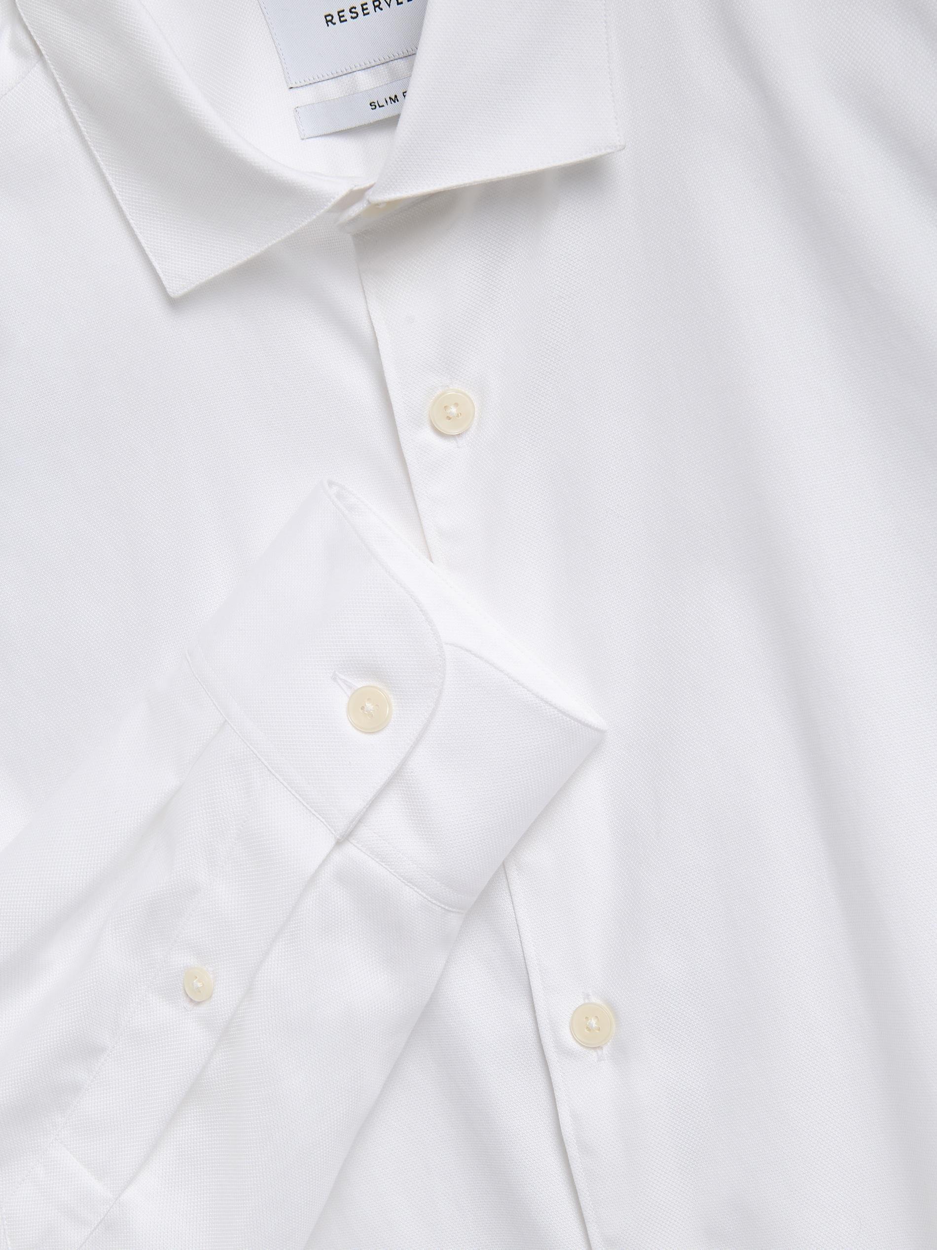 قميص بقصة ضيقة قطن مصري أبيض, White, large image number 5