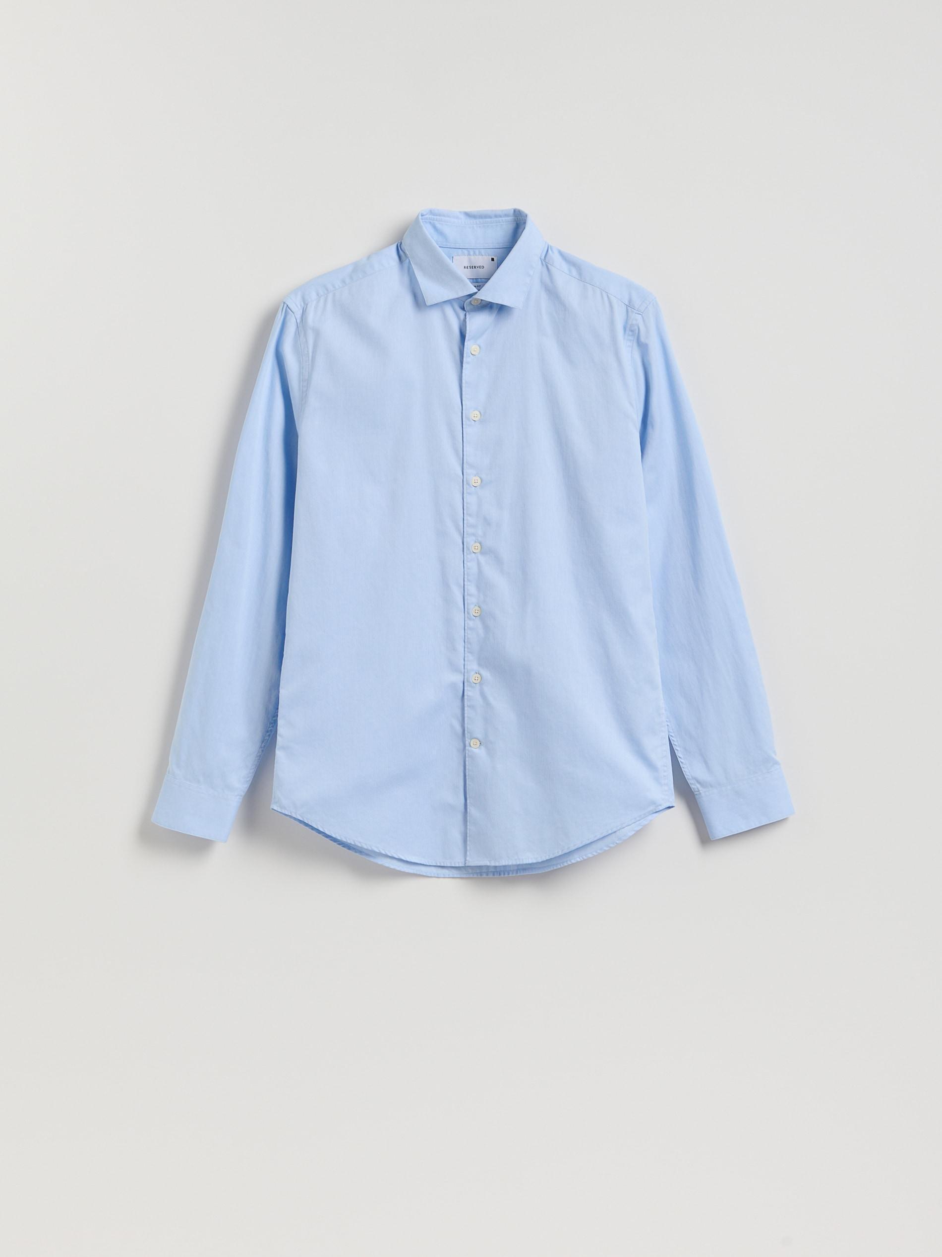 Blue Slim Fit Egyptian Cotton Shirt, Blue, large image number 0