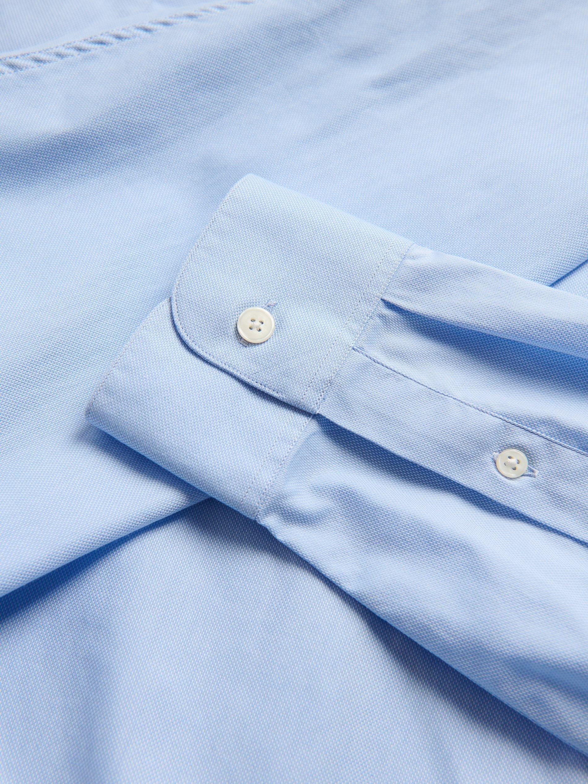 Blue Slim Fit Egyptian Cotton Shirt, Blue, medium